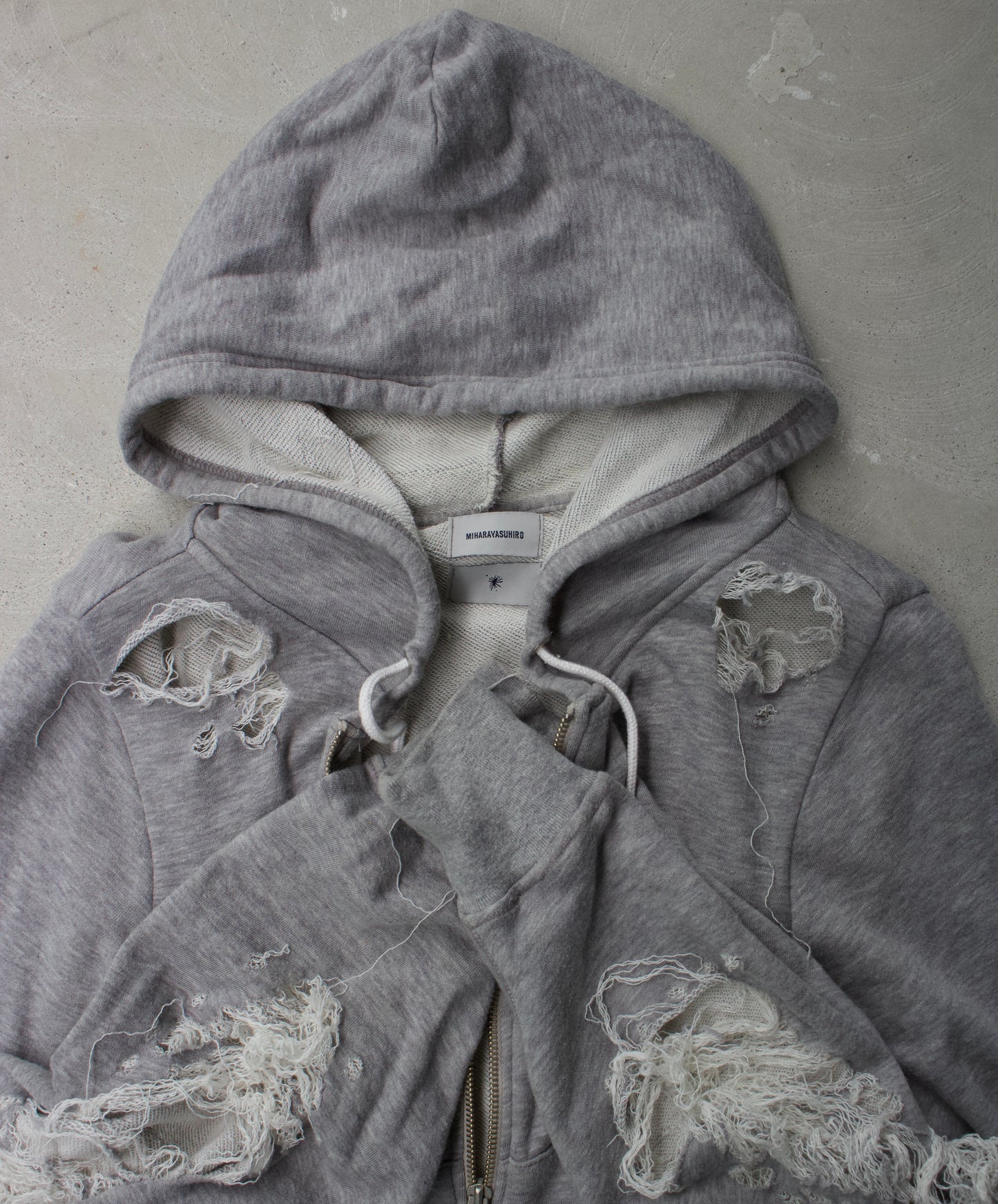 MiharaYasuhiro SS08 Distressed French Terry Zip-Up Hoodie