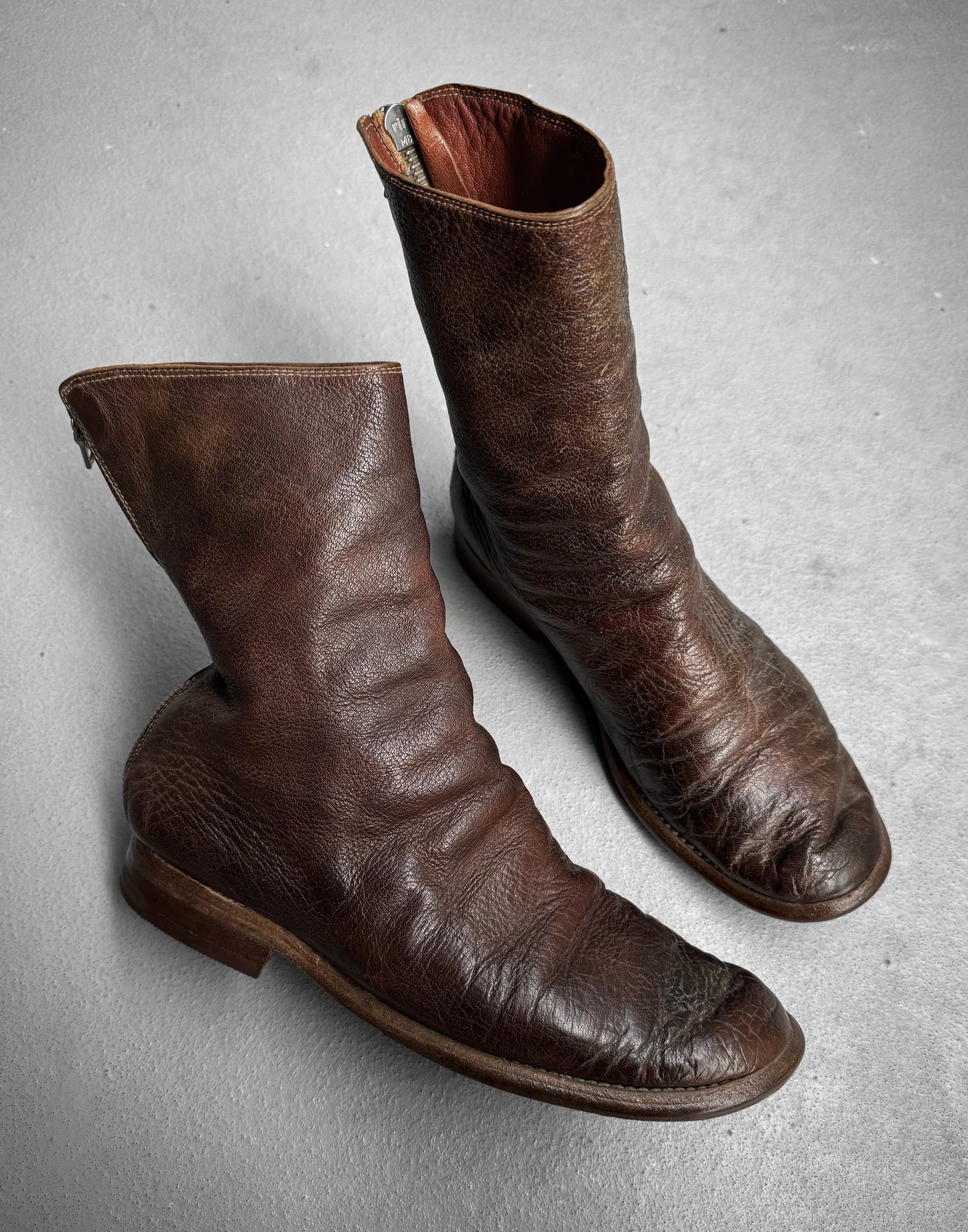 GUIDI Early 00s ‘986’ Donkey Leather Back-zip Boots
