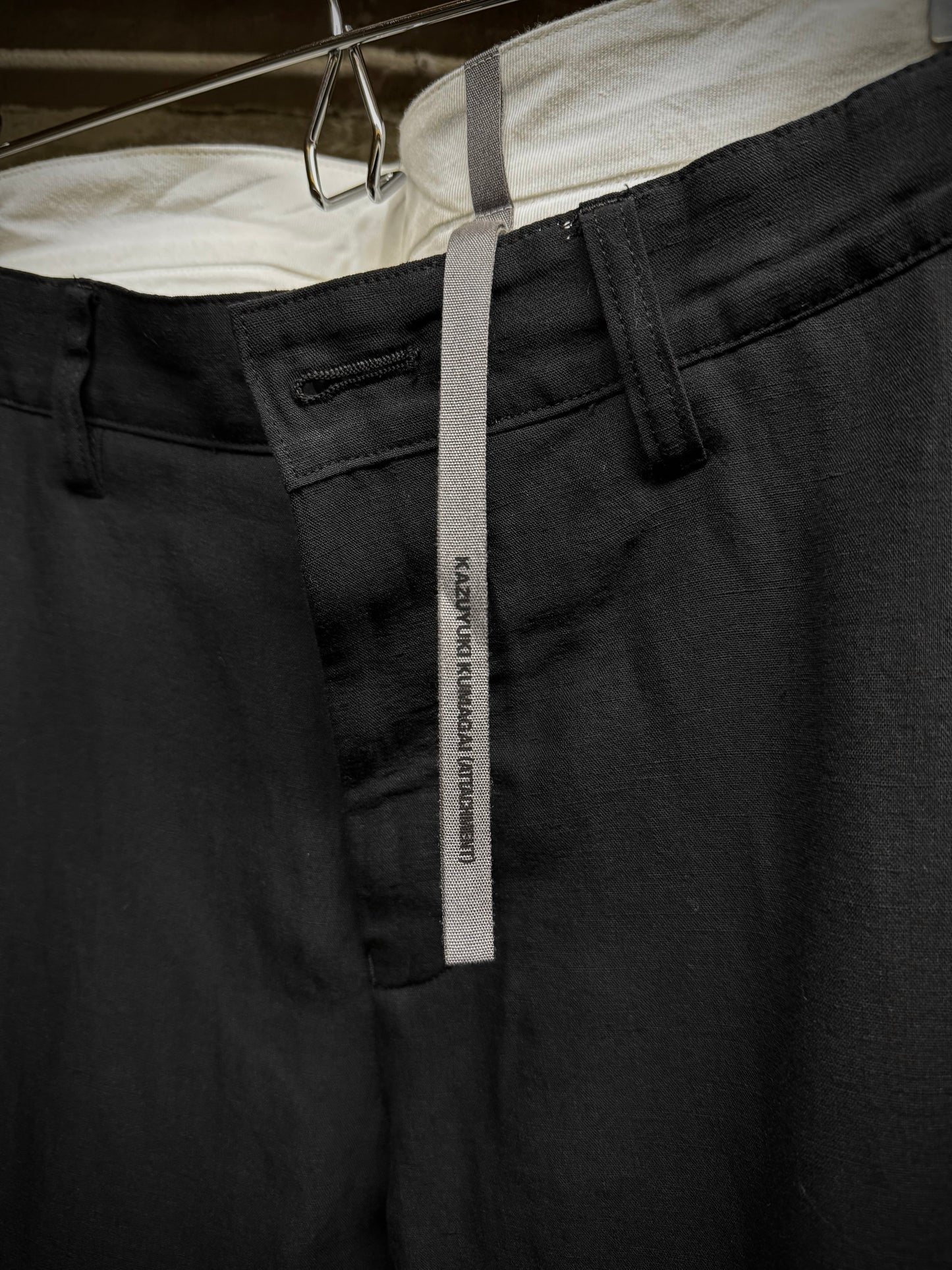 ATTACHMENT by Kazuyuki Kumagai Black Wool Linen Classic Dress Pants