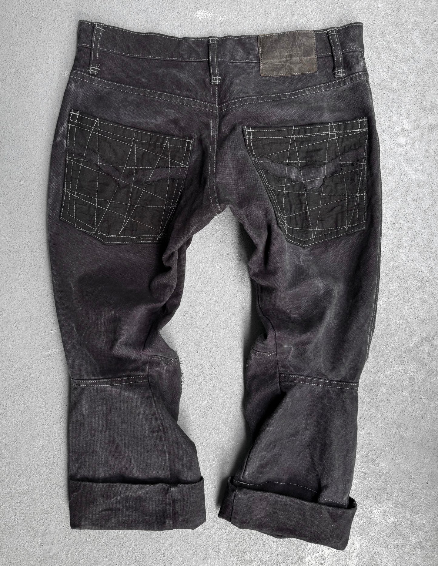 Christopher Nemeth Late 90s Over-dye 3D Reconstructed Denim Capris