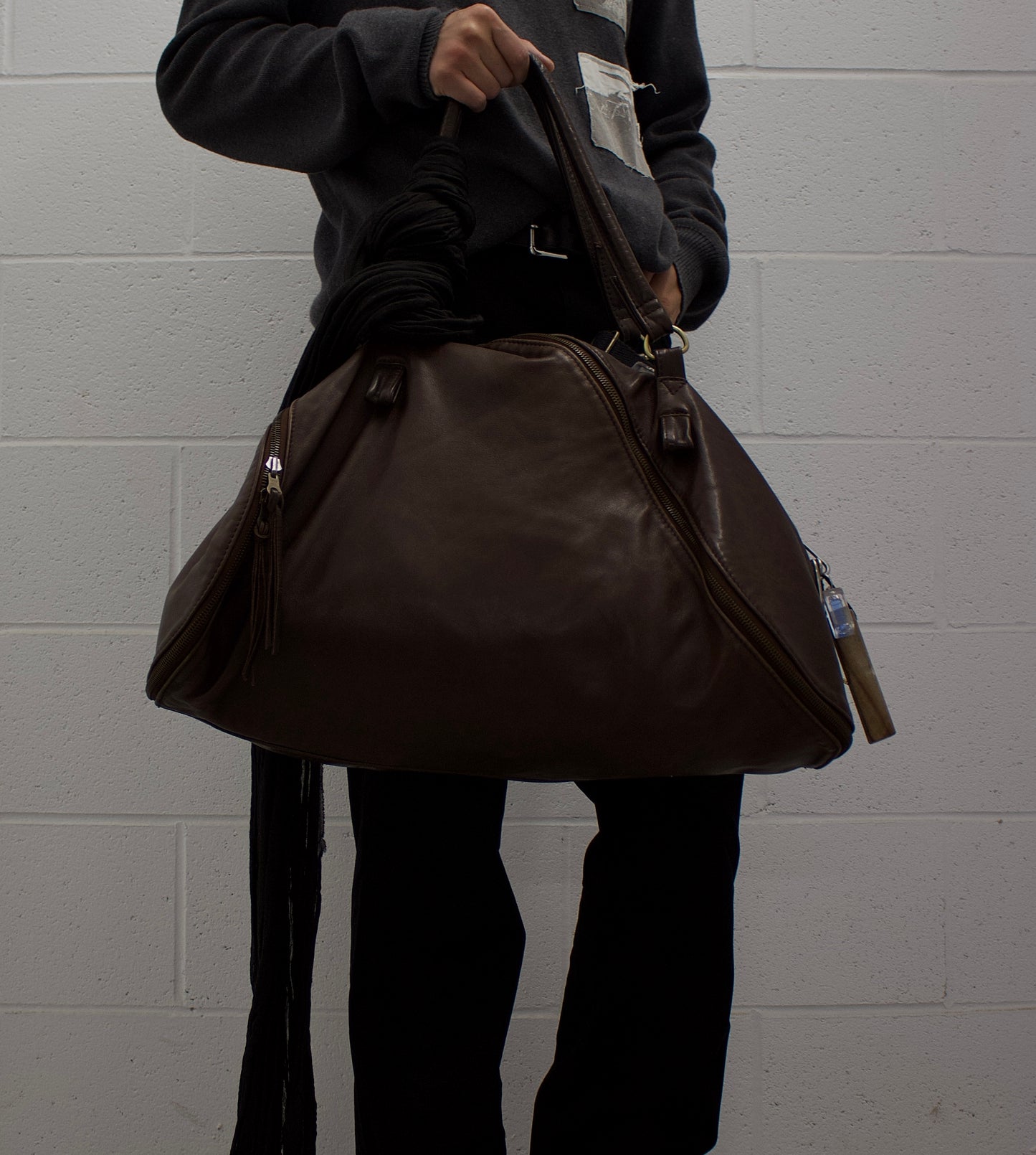 MiharaYasuhiro x Jas M.B SS09 ‘Boston’ Tornado Zip Brown Steerhide Leather HandBag