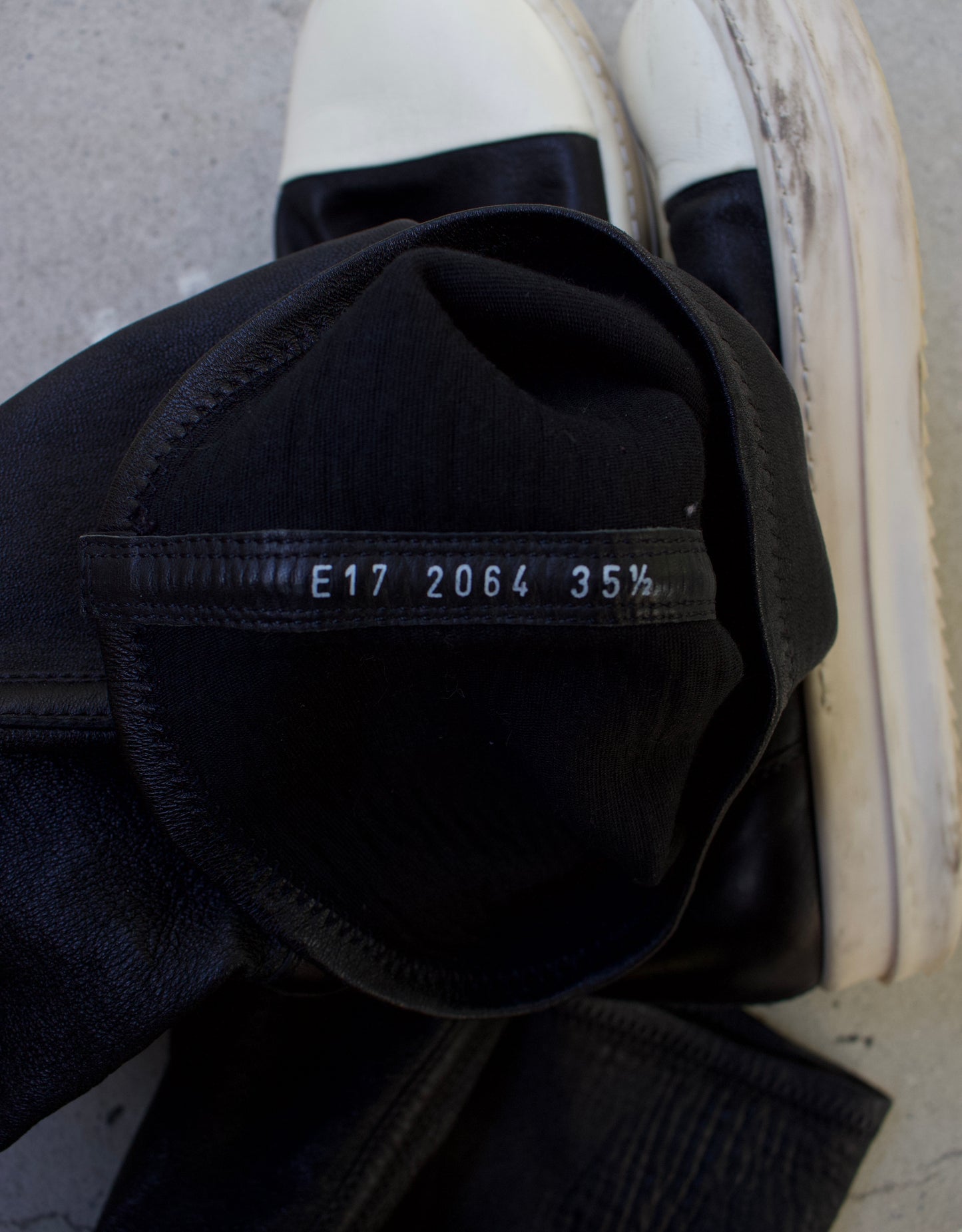 Rick Owens AW17 “GLITTER” Mainline Leather Ramone Sock Sneakers