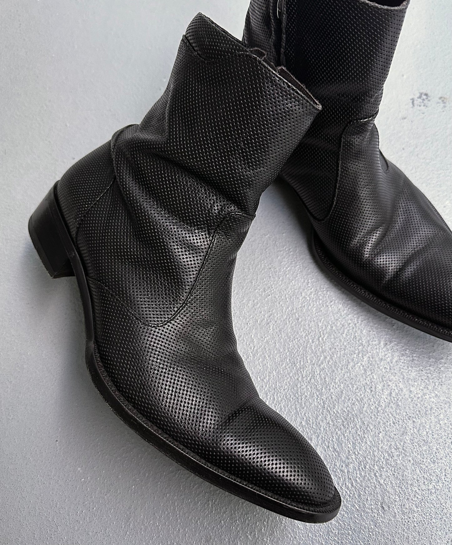 alfredoBANNISTER Early 00s Perforated Leather Boots