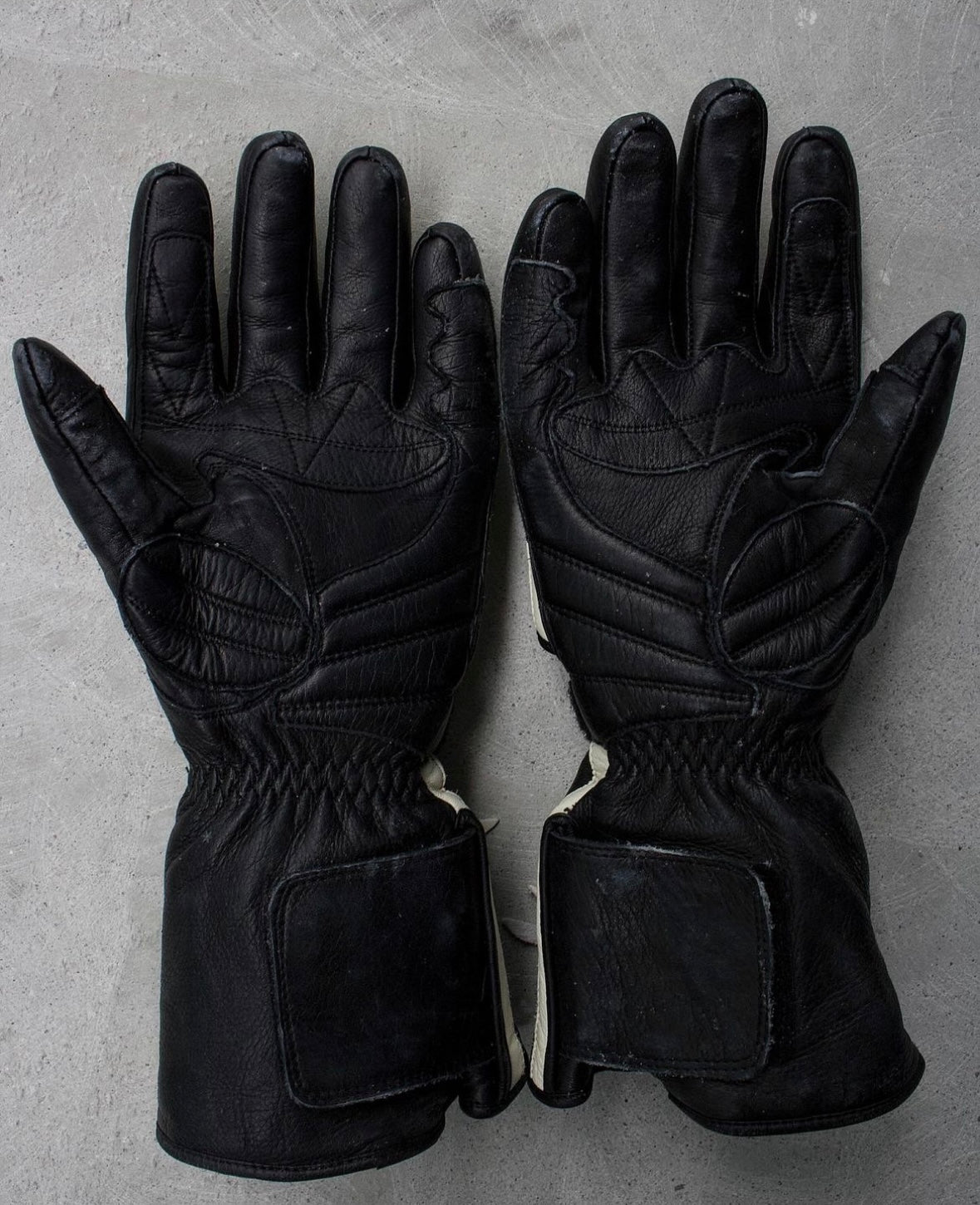 KADOYA Early 00s Stripe Padded Leather Motorcycle Gloves