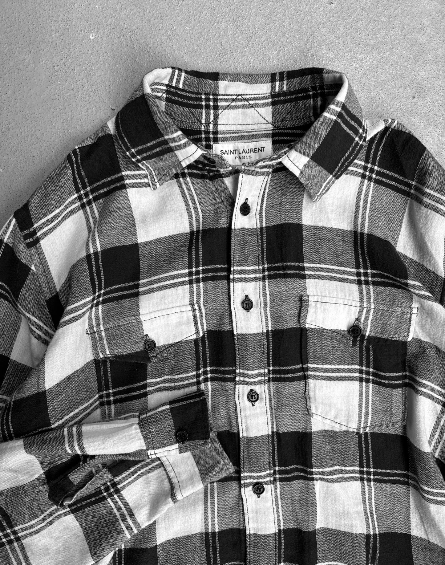 Saint Laurent Paris AW17 Plaid Flannel Button-up Shirt