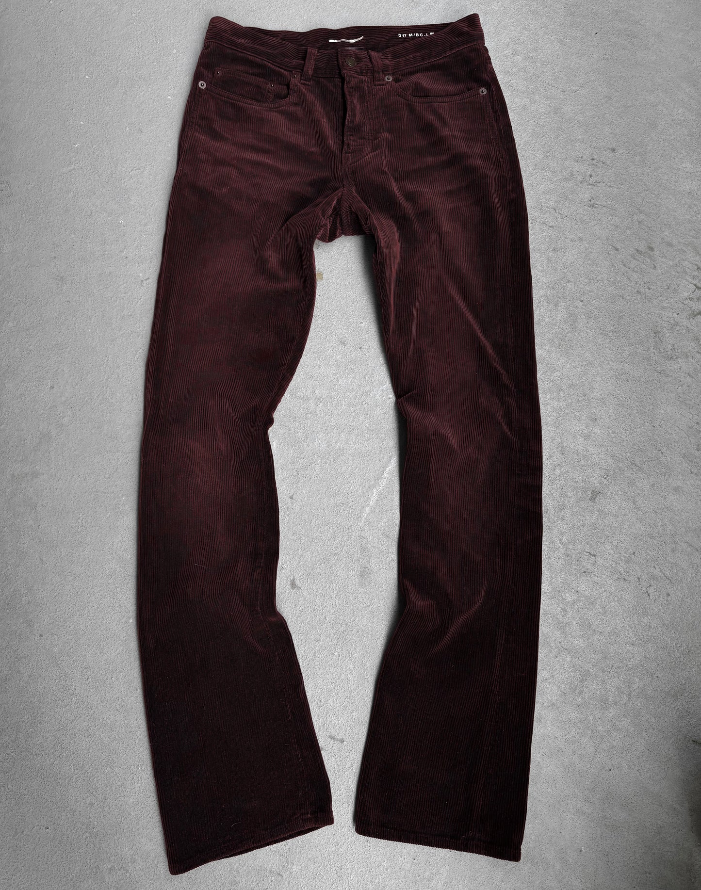 Saint Laurent Paris SS18 ‘D17’ Red Corduroy Bootcut Flare Pants