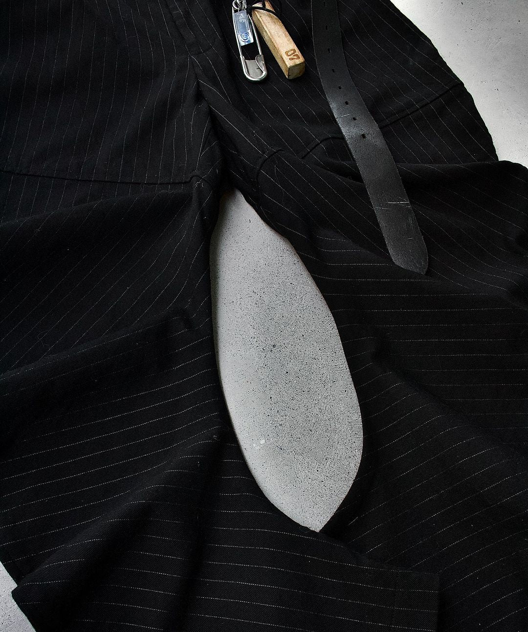 COMME des GARÇONS AW10 Wool Stripe Deformed Twisted Trousers