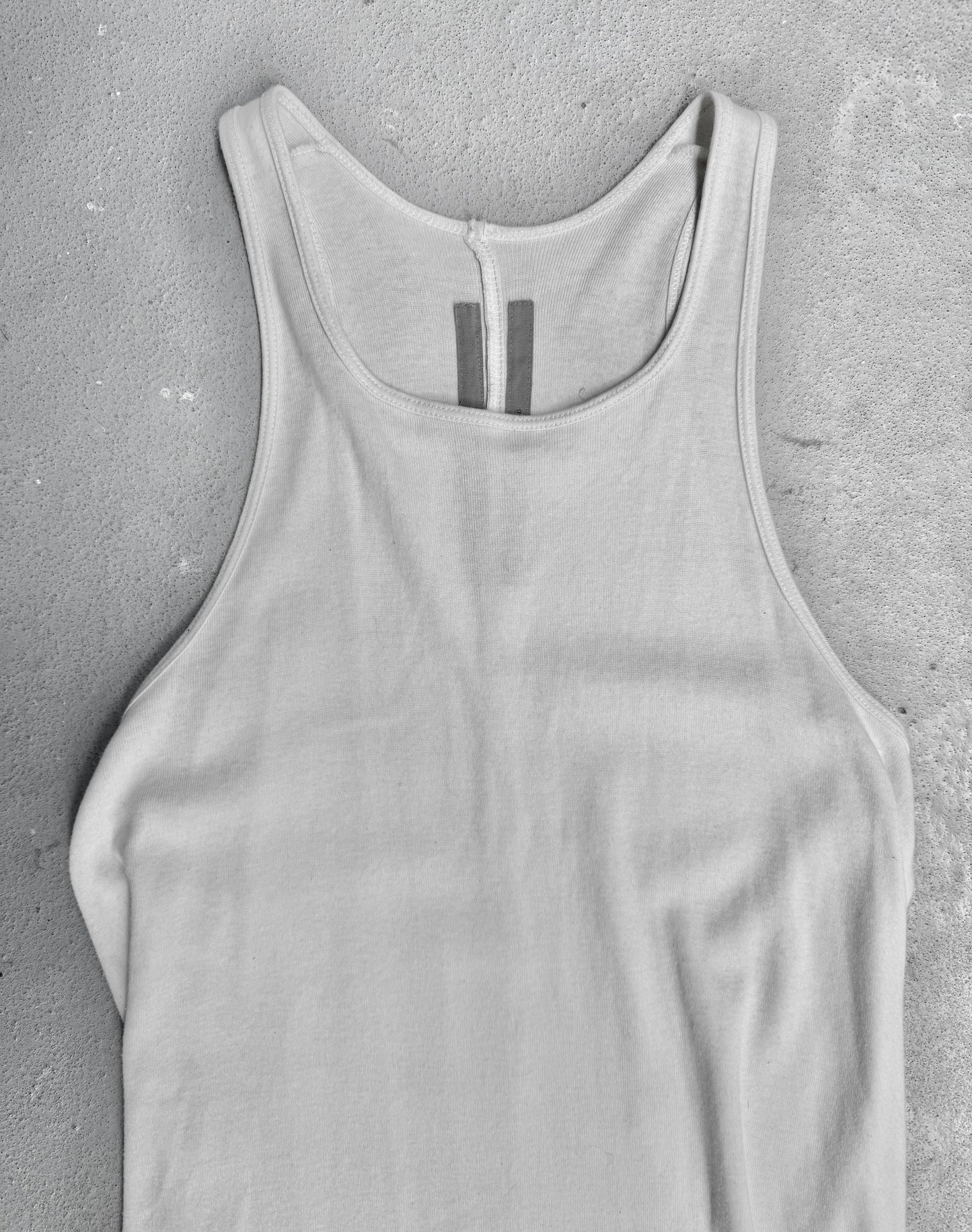 Rick Owens SS18 "DIRT" Natural Raw Hem Tank Top