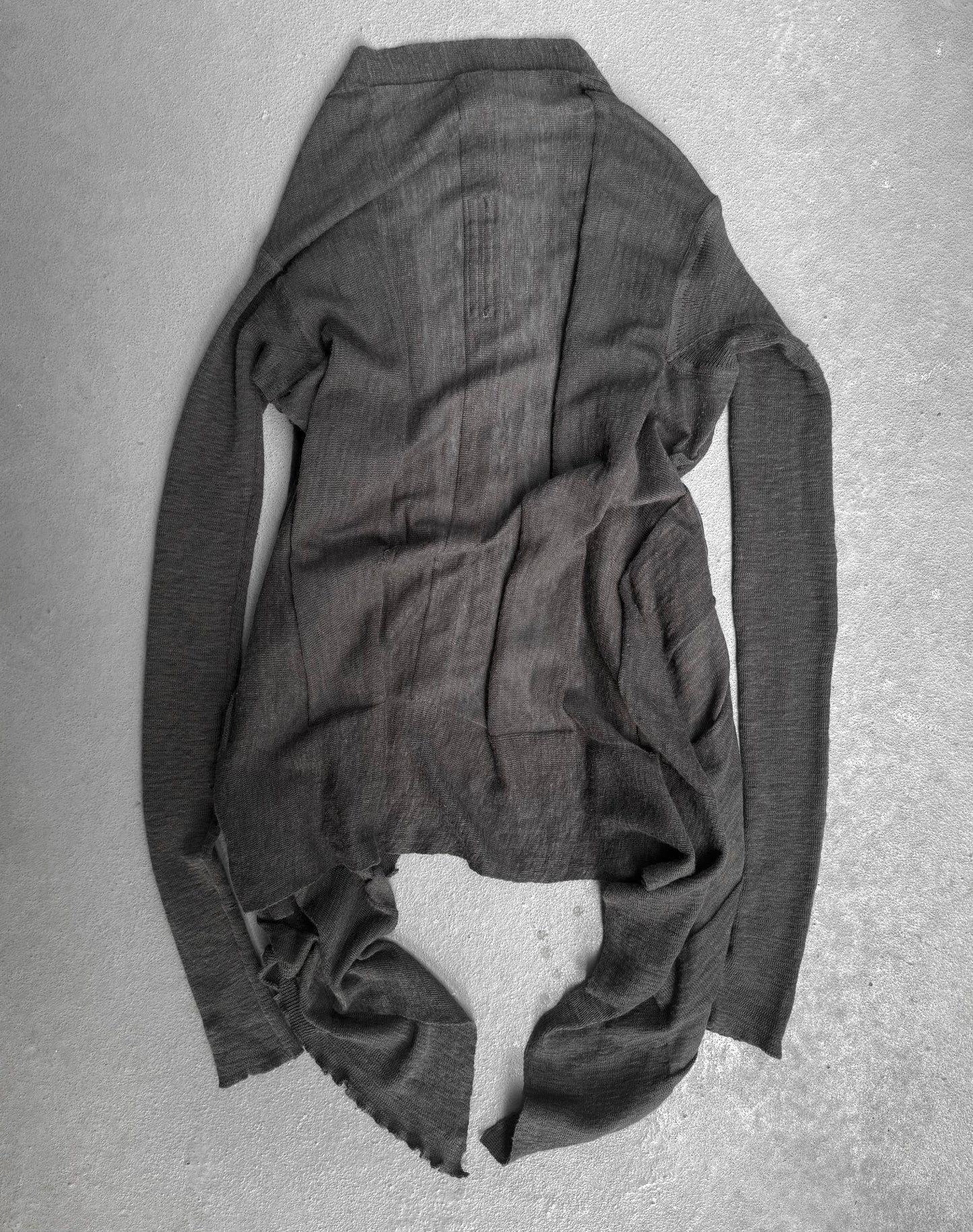 Rick Owens SS16 "CYCLOPS" DARKDUST Open-Front Cardigan