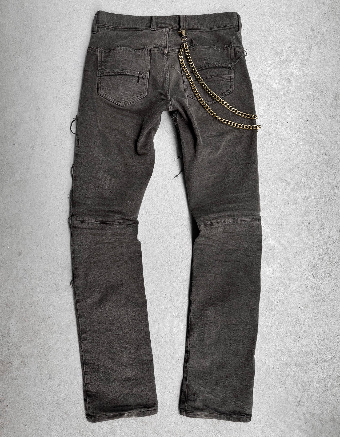 SHELLAC Early 00s Distressed Grey Hagi Slim Bootcut Denim