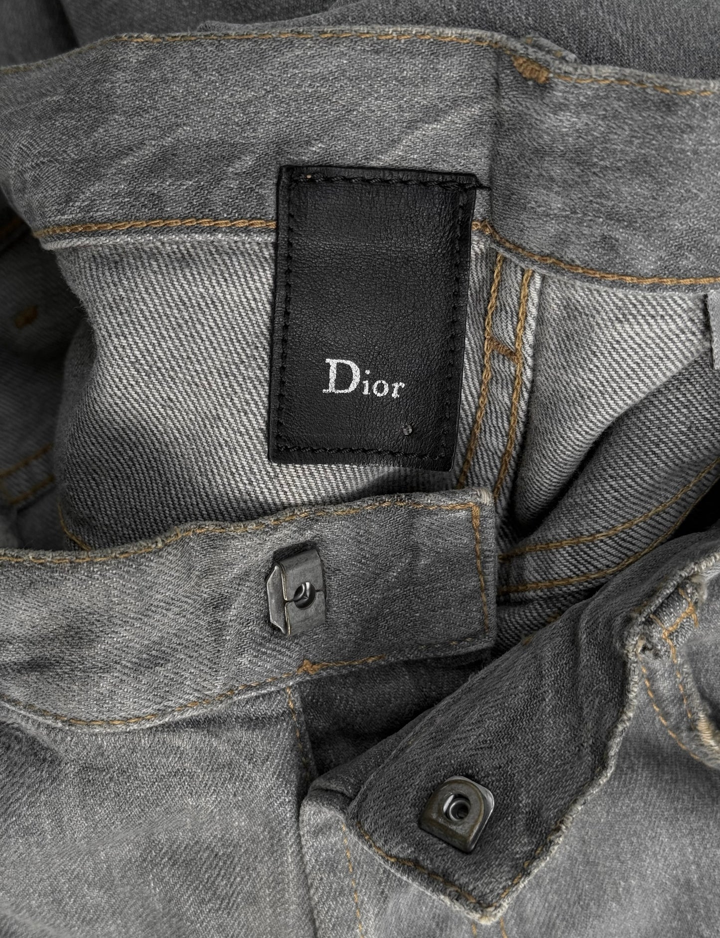 DIOR HOMME by Hedi Slimane SS06 Distressed Grey Bootcut Denim