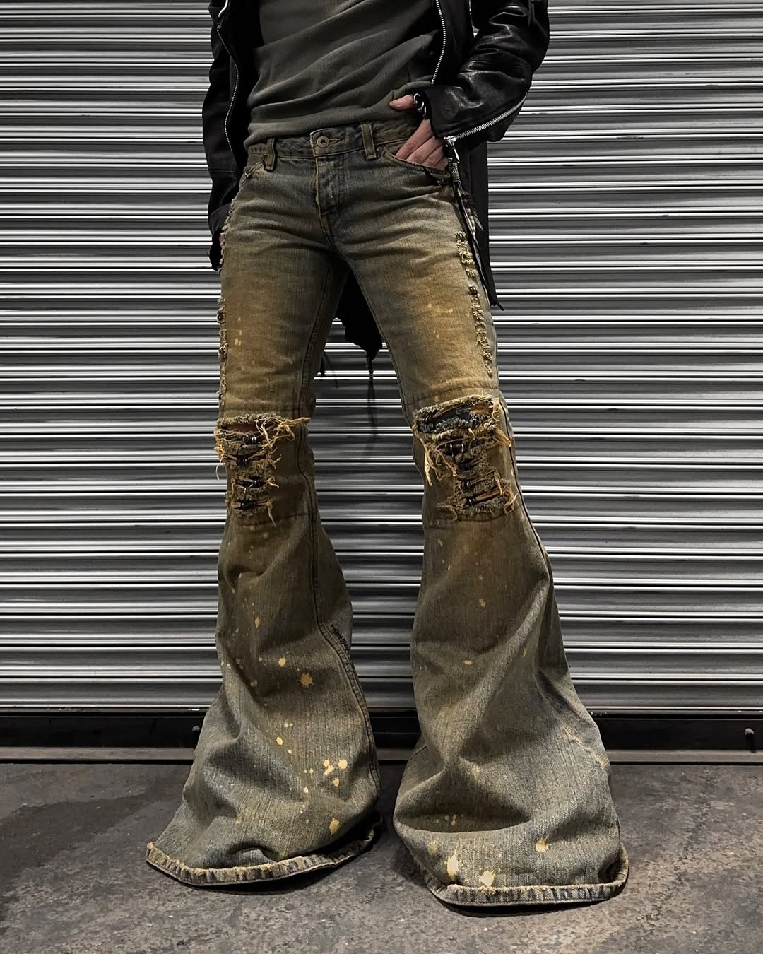 IfSixWasNine Early 00s ‘NO.MUD MAX/SBB 351DK’ Bell-Bottom Flare Denim