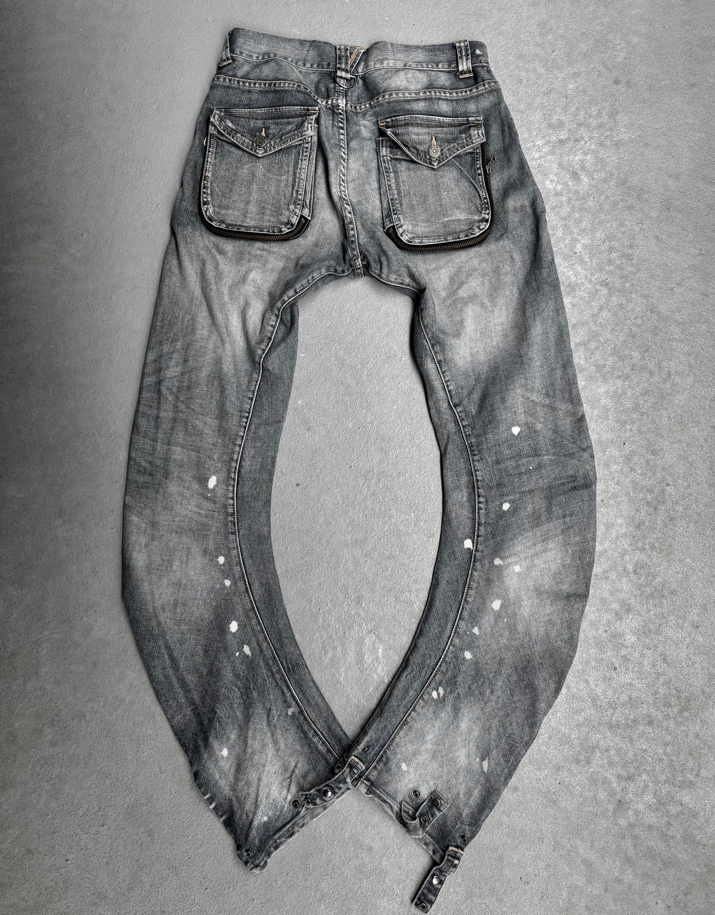 PPFM Early 00s Acid Bleached Banana Cut Denim