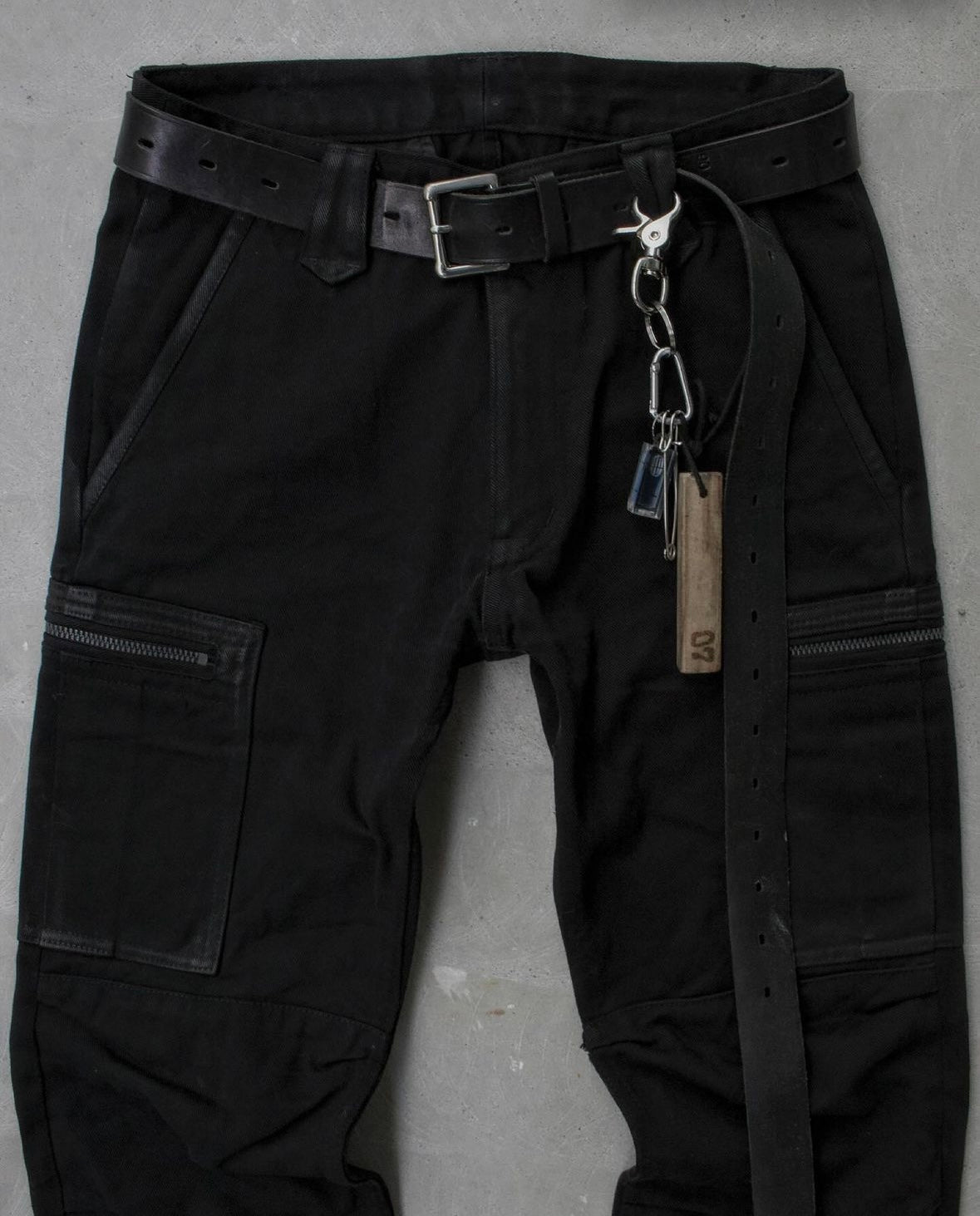 Isamu Katayama “BACKLASH” AW10 Waxed Flare Biker Cargo Pants