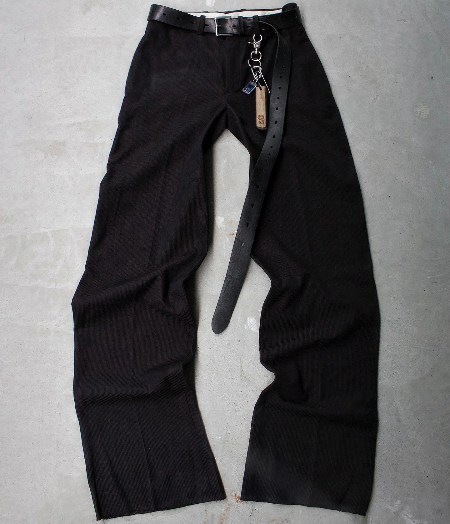 Yuji Yamada Late 90s Jacquard Cotton Raw Cut Pants