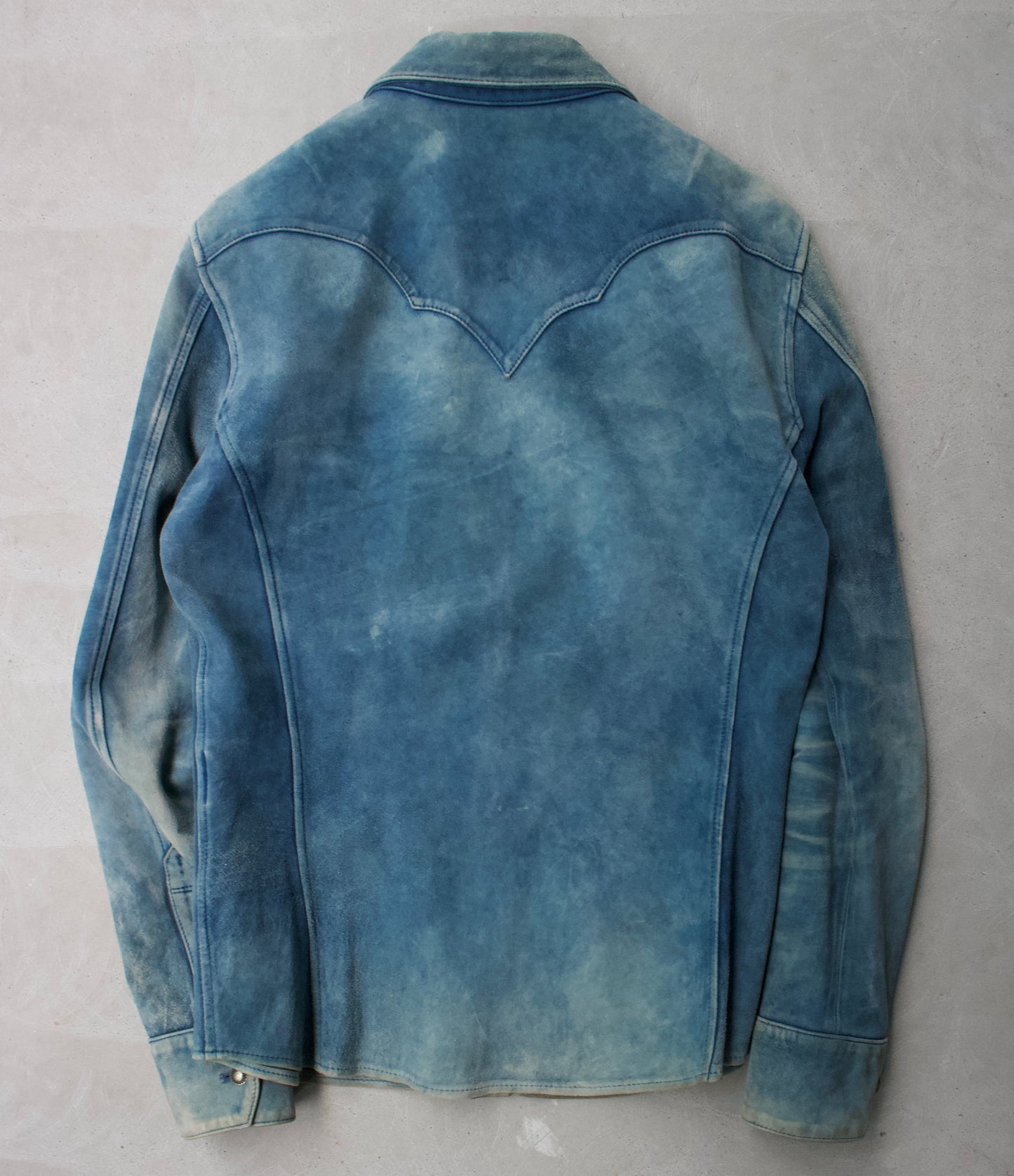 Isamu Katayama “BACKLASH” SS12 Stone Wash Calfskin Suede Leather Western Shirt