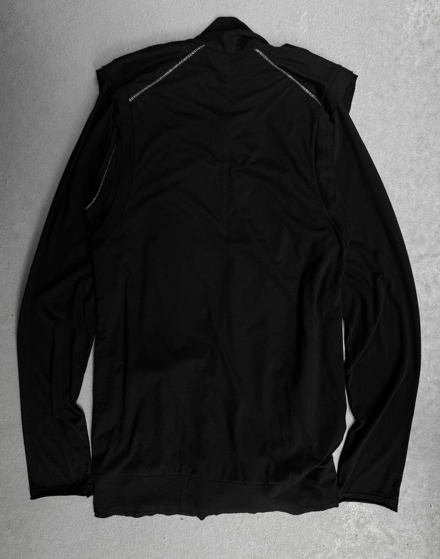 MiharaYasuhiro AW07 Double-layered Drape Jersey Cardigan