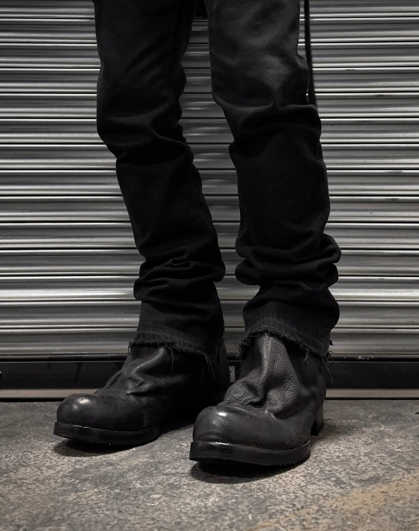 OBSCUR Wrinkle Horse Leather Back-zip Boots