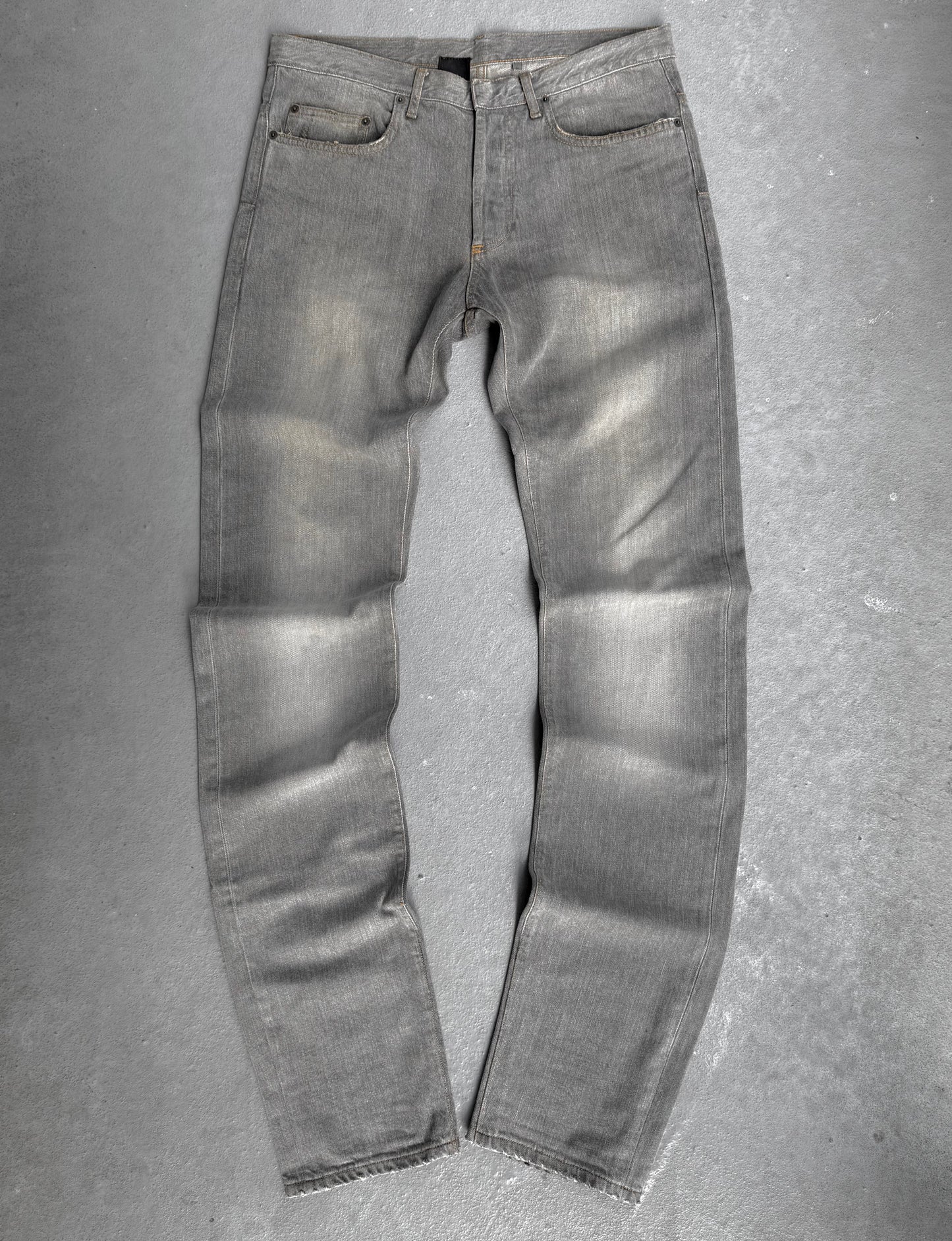 DIOR HOMME by Hedi Slimane SS06 Distressed Grey Bootcut Denim