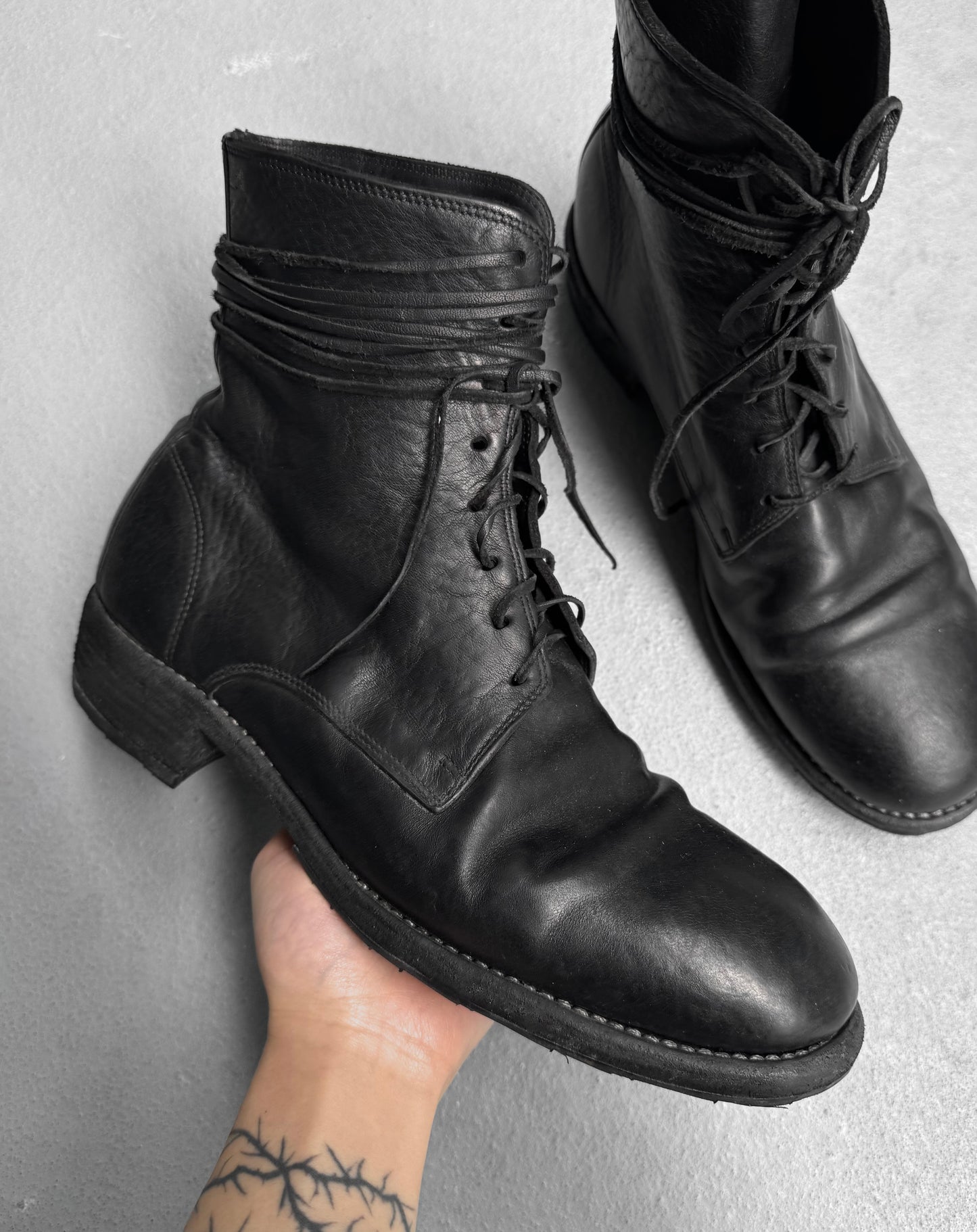 GUIDI ‘995’ Full-grain Calf Leather Lace-up Military Boots
