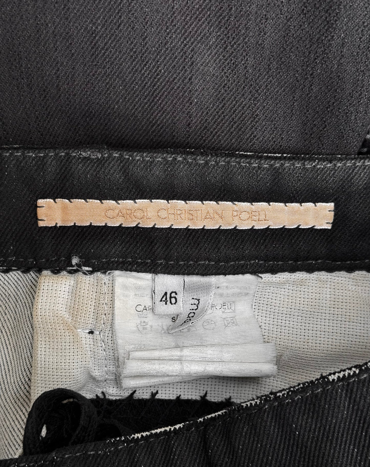 Carol Christian Poell ‘JM/2250 KIT-BW’ Overlock-Stitching J-Cut Denim