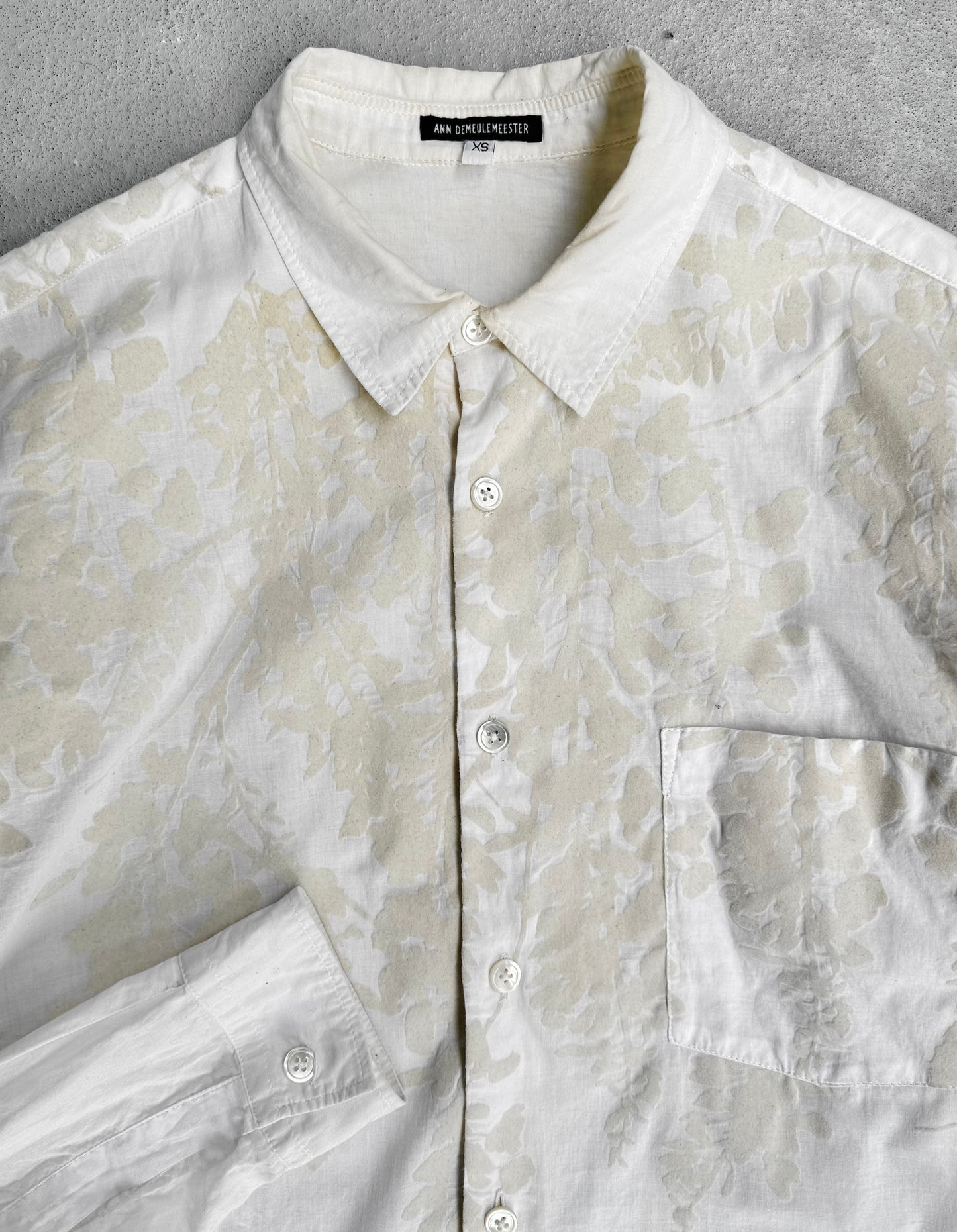 Ann Demeulemeester SS14 Floral Flock Button-up Shirt