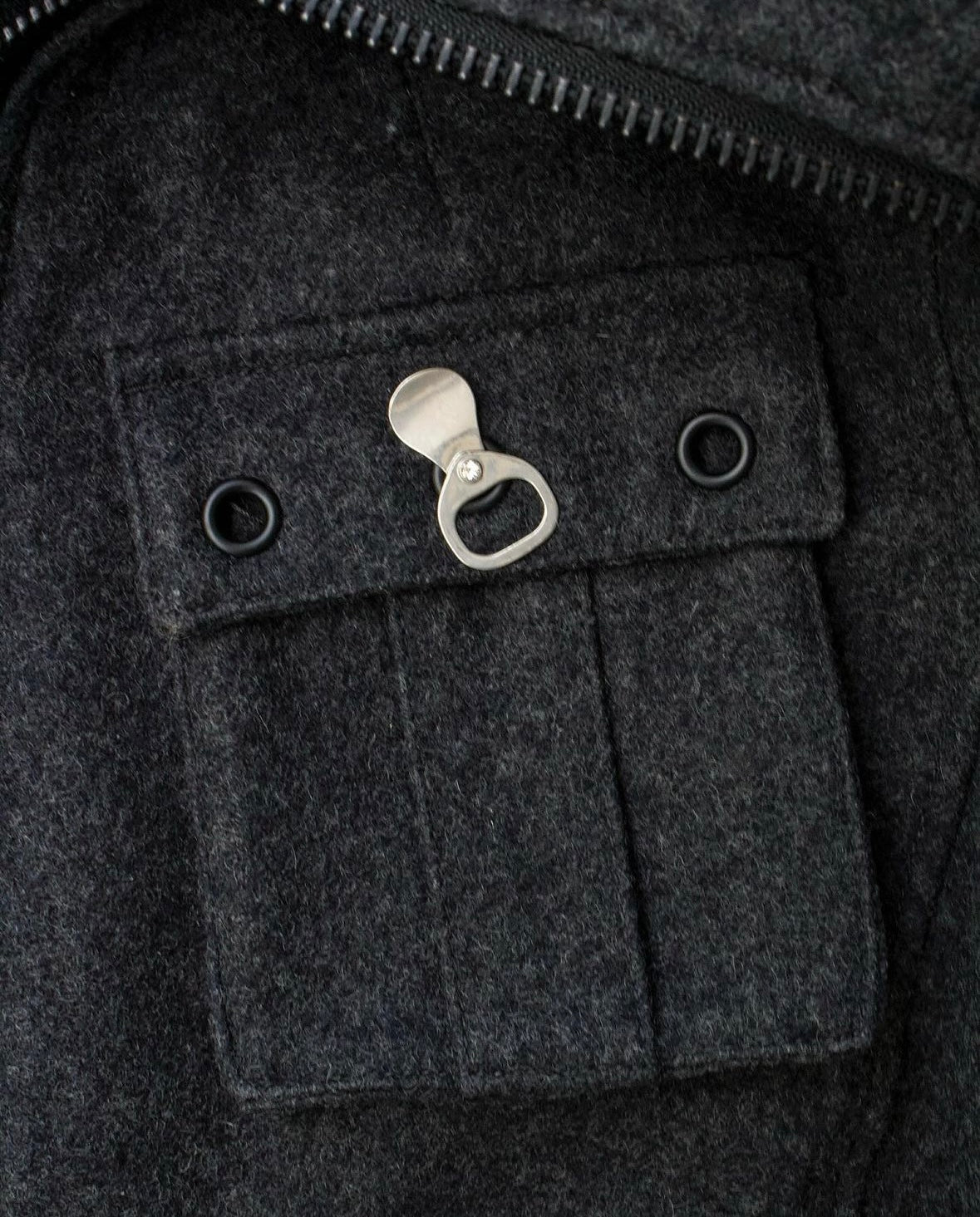 PPFM Early 00s Hooded Mask Heavy Wool Rider Jacket
