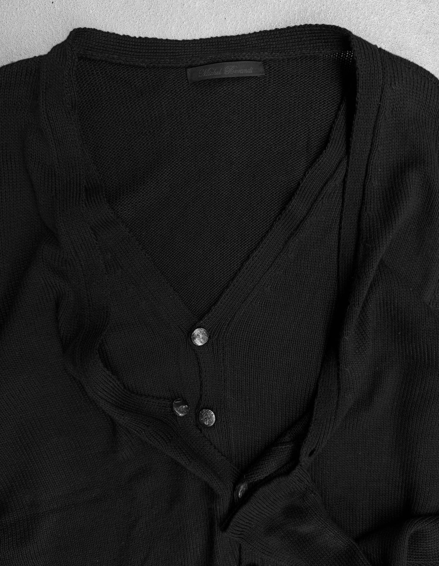 Michel Berandi Early 00s Double-layered Button-up Knit Cardigan
