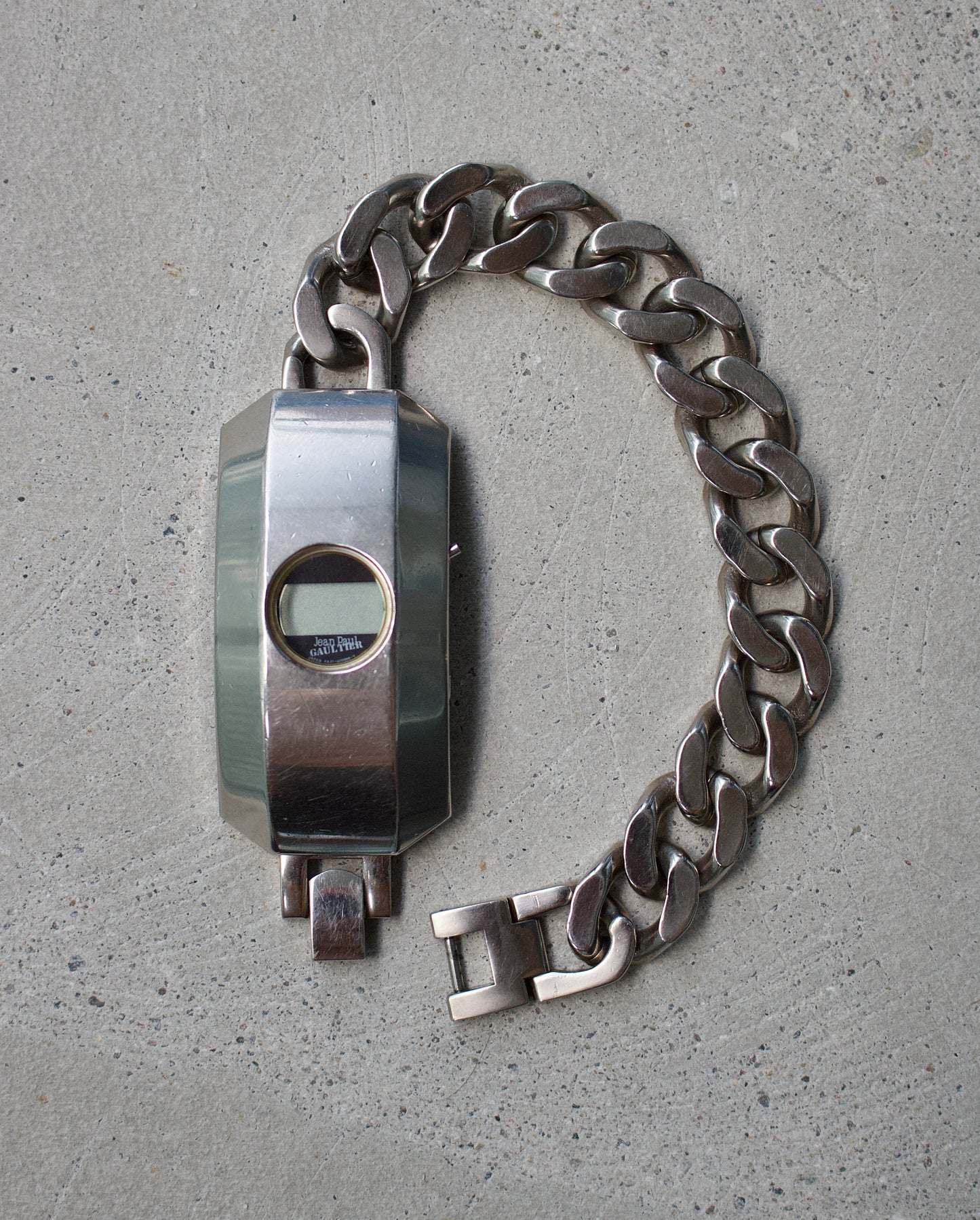 Jean-Paul GAULTIER Early 00s Cuban Link Digital Wristwatch