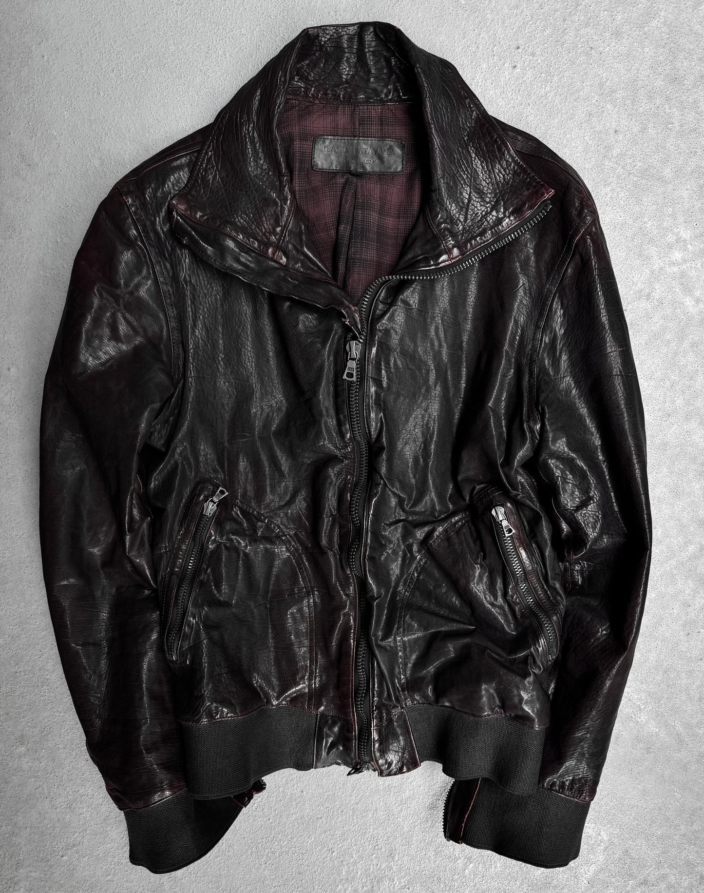 Isamu Katayama “BACKLASH” SS10 Wrinkled Cow Leather Single Rider Jacket