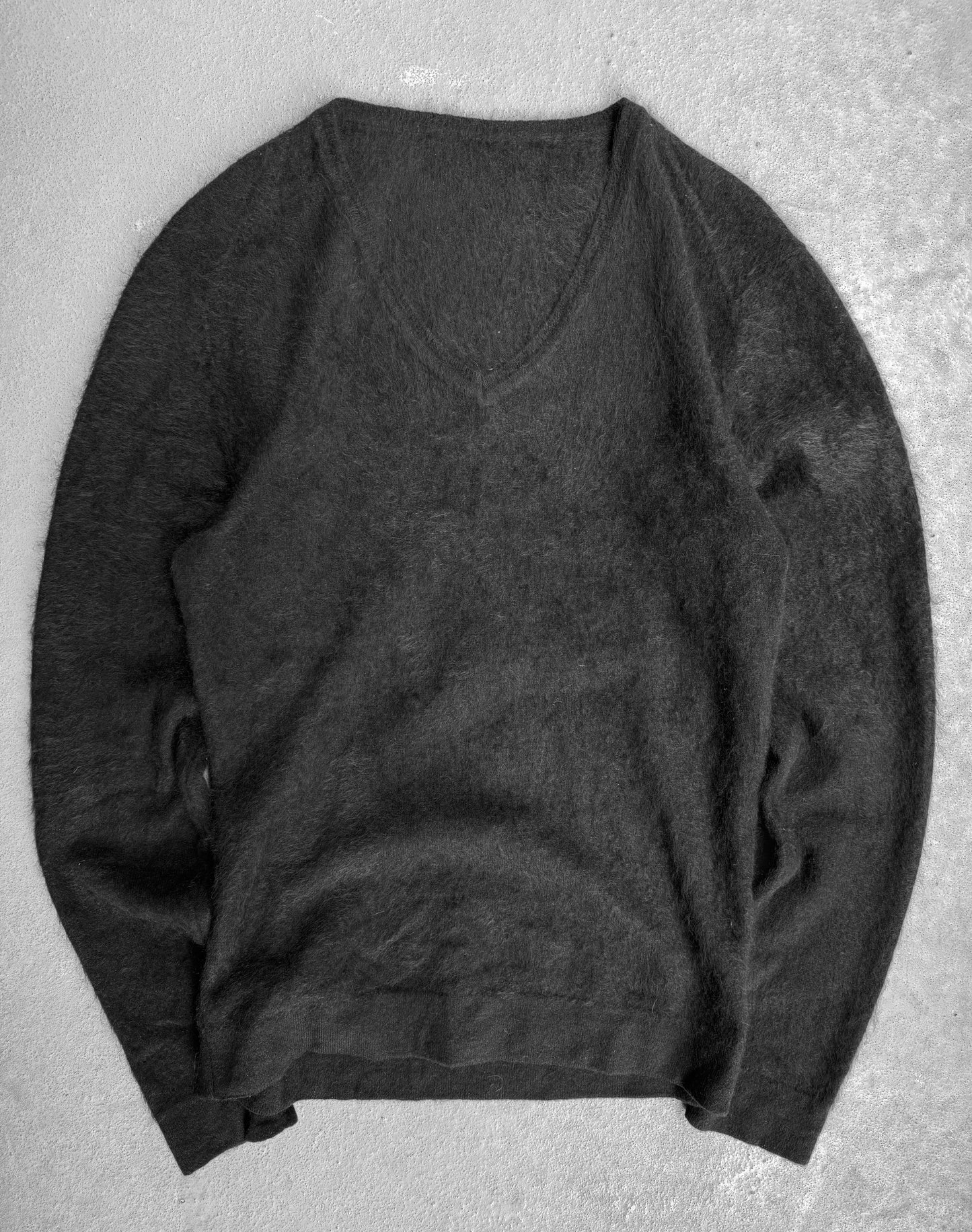 ATTACHMENT by Kazuyuki Kumagai Early 00s Fuzzy Cashmere V-neck Sweater