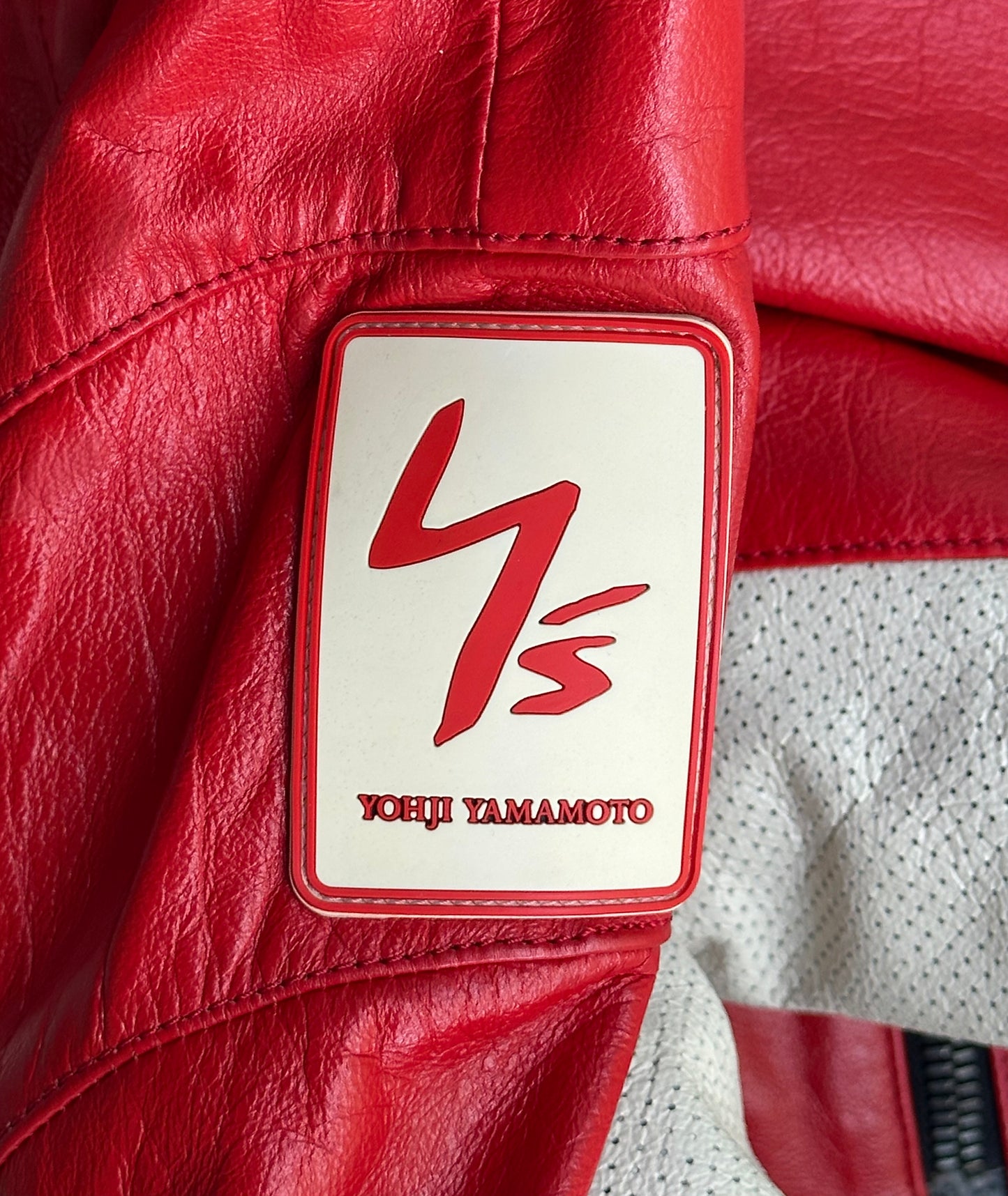 Y’s Yohji Yamamoto x DAINESE AW04 Red Leather Motorcycle Race Jacket