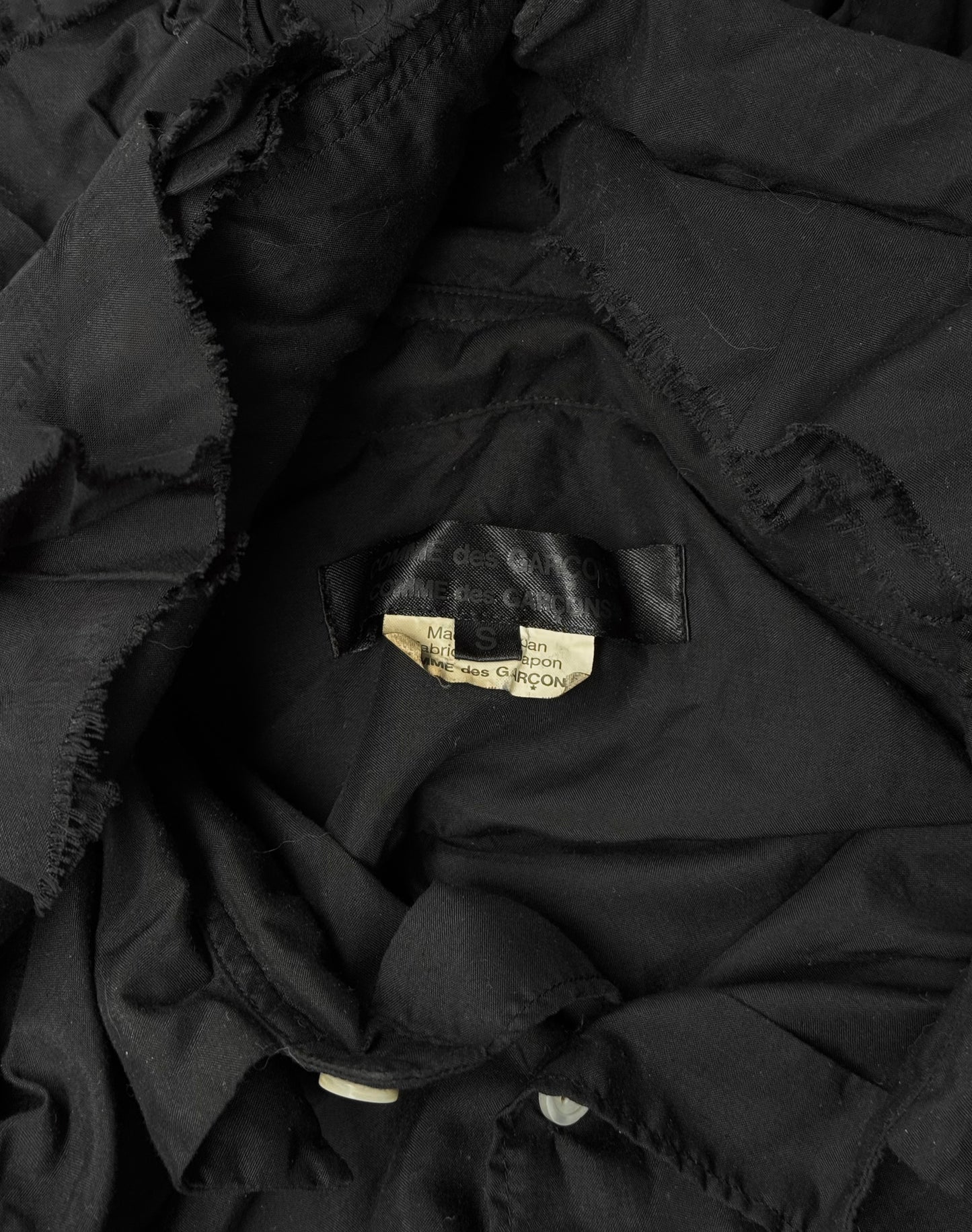 COMME des GARÇONS SS19 Black Ruffle Button-up Shirt