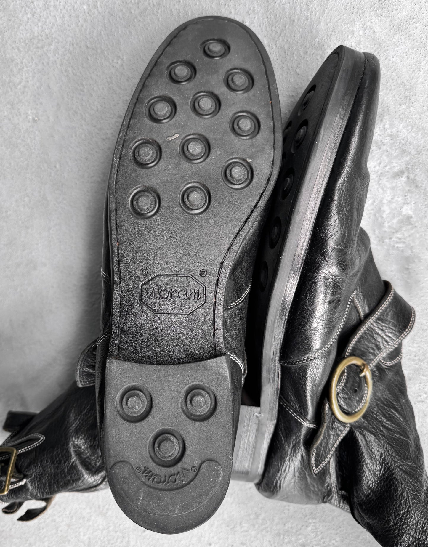 MiharaYasuhiro SS06 Black Leather Foldable Pirate Boots