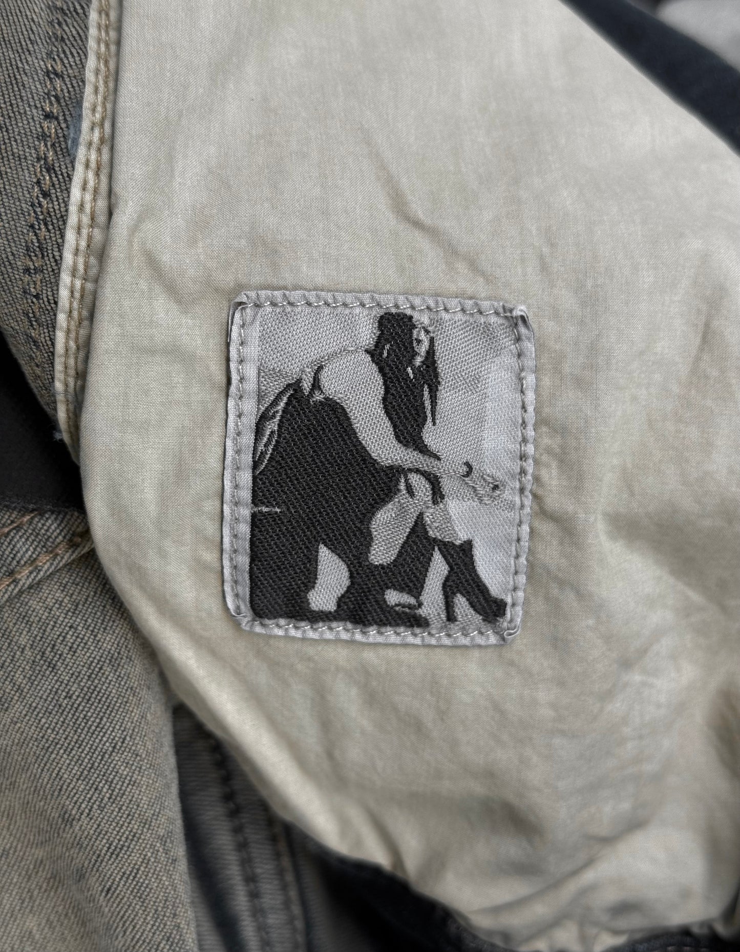 Rick Owens DRKSHDW SS23 "EDFU" MINERAL PEARL DEGRADE Cropped Denim Jacket