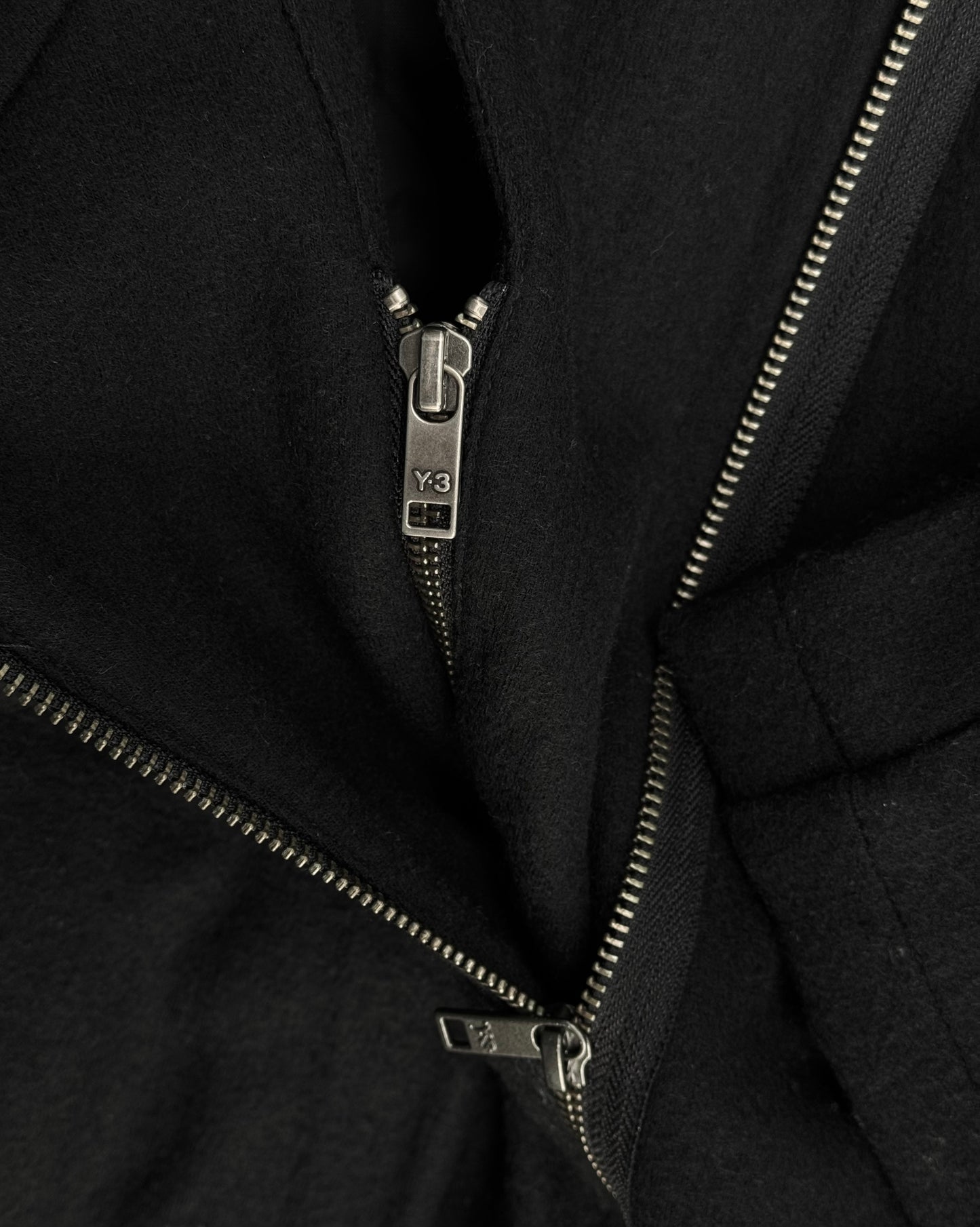 Y-3 by Yohji Yamamoto x Adidas Asymmetrical Wool Zip-Up Jacket
