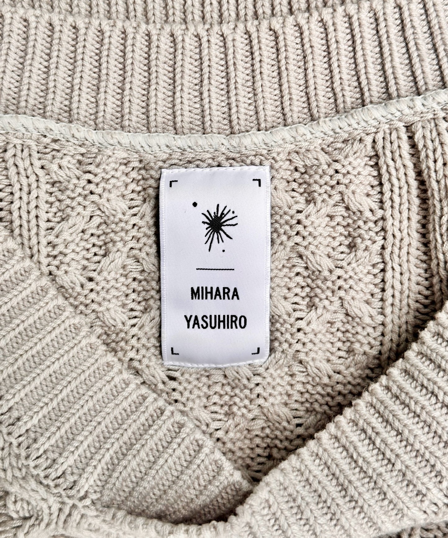 MiharaYasuhiro AW20 Cropped ‘Bondage’ Straps Cable Knit Sweater