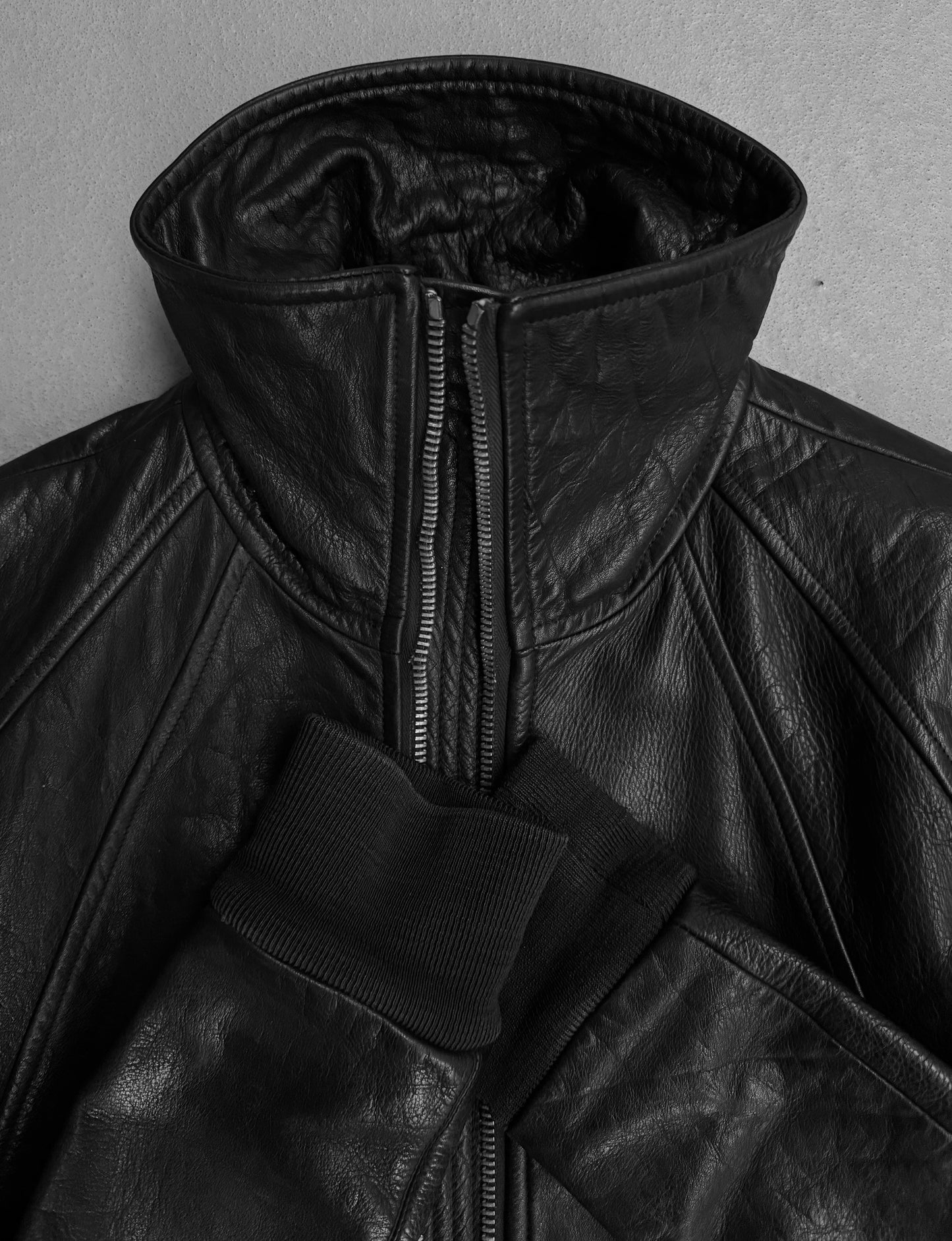 Rick Owens AW11 “LIMO” Oiled Calfskin Leather Intarsia Jacket