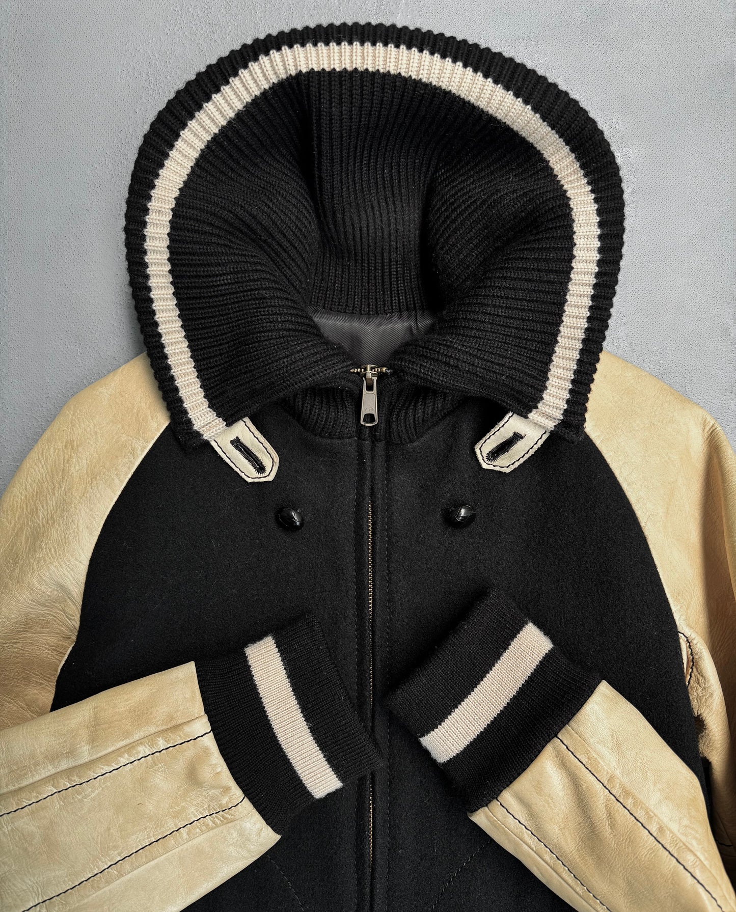 Number (N)ine AW08 Leather Varsity Bomber Jacket