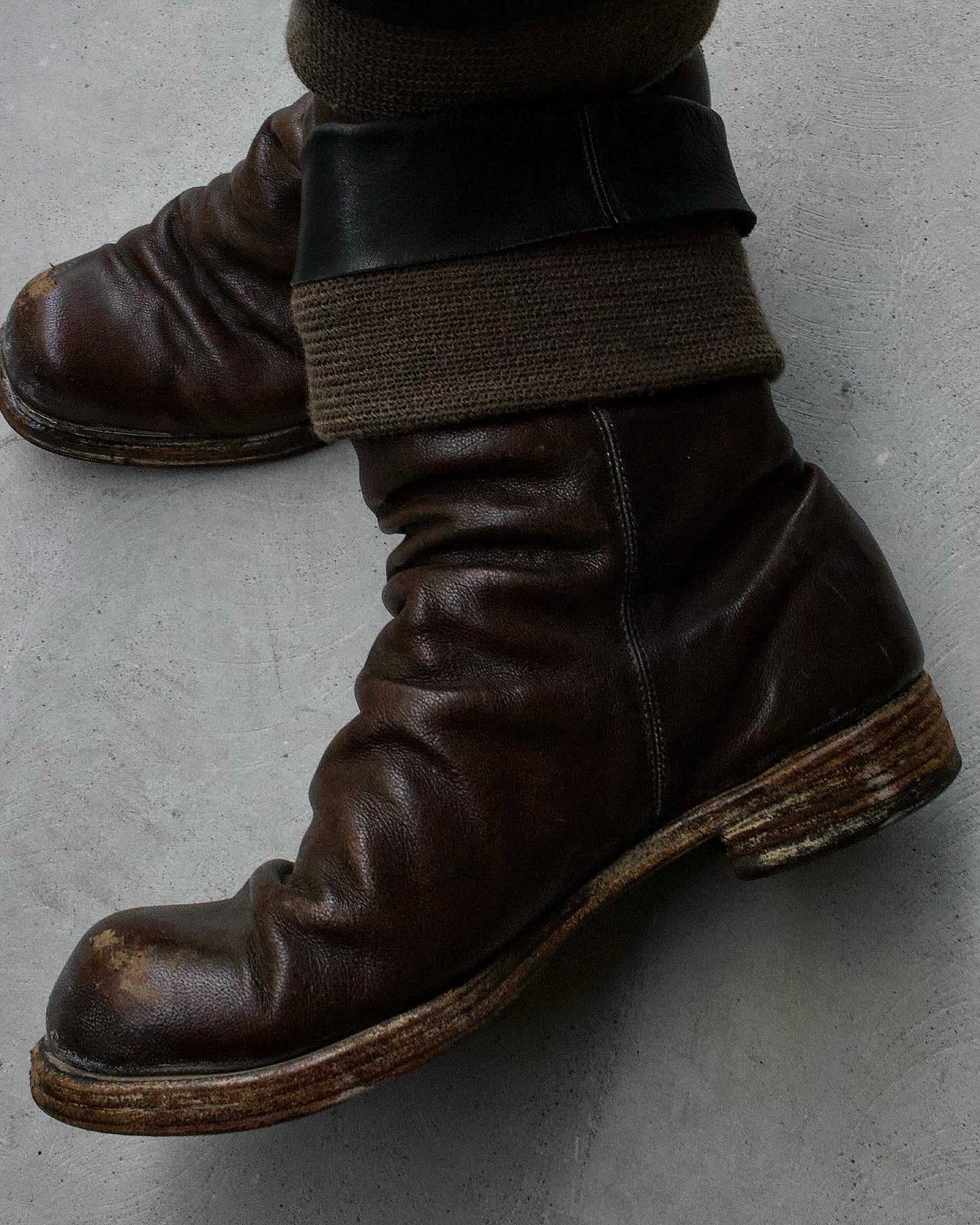MiharaYasuhiro AW09 Triple-Layered Zip Leather Engineer Boots