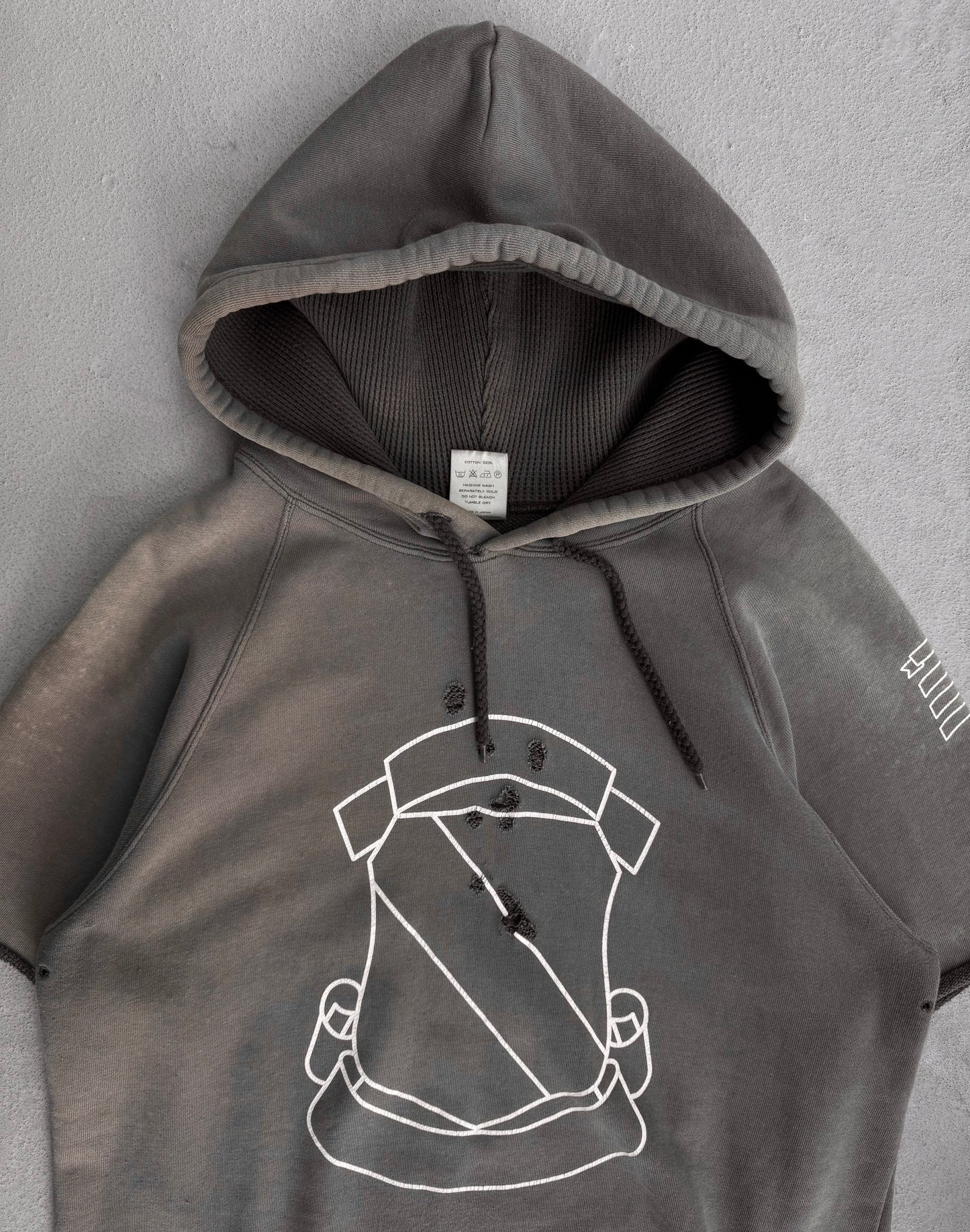 Number (N)ine AW01 “STANDARDS” Crest Graphic Sleeveless Hoodie