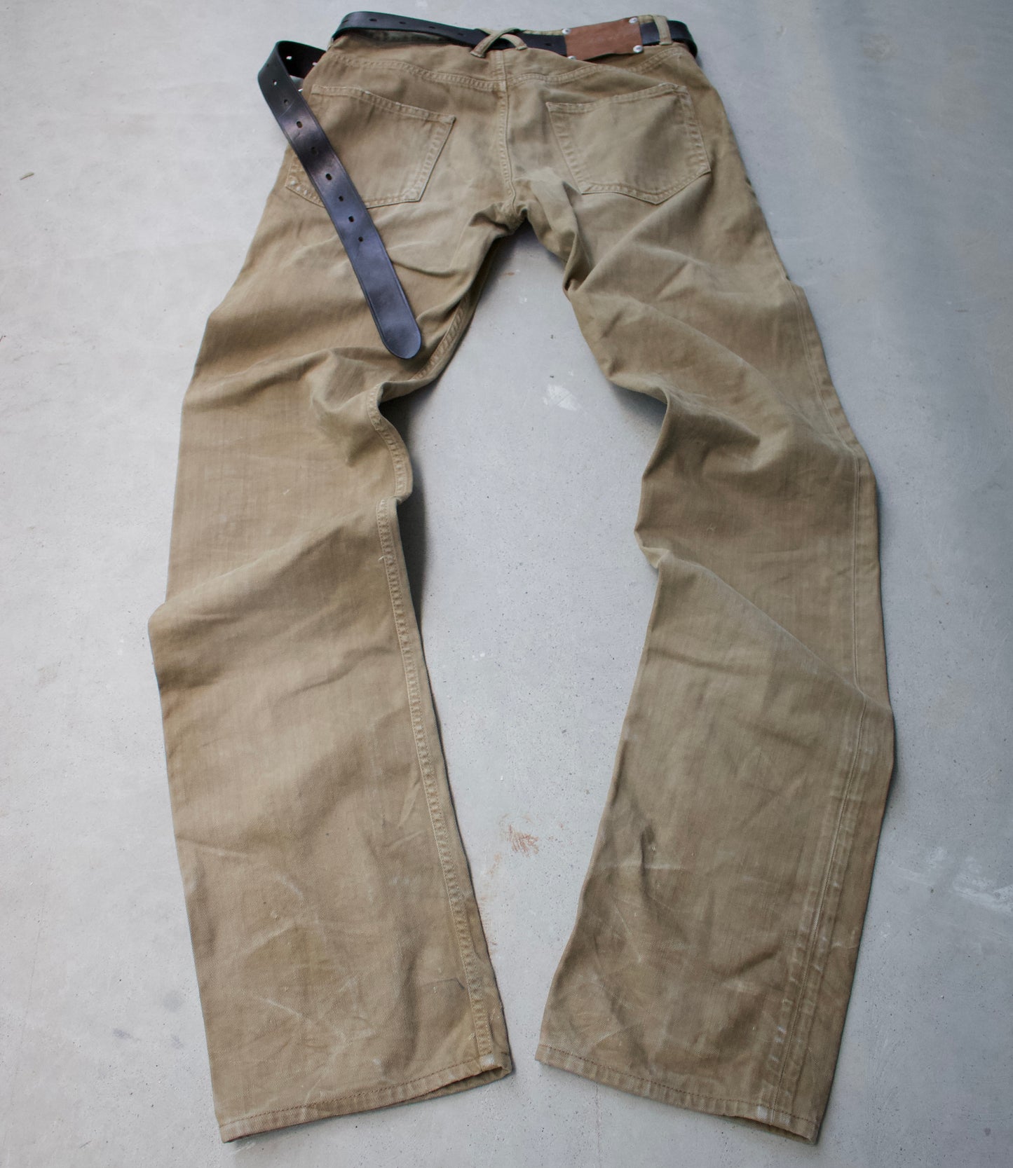 Isamu Katayama “BACKLASH” AW12 Cow Leather Patch Bootcut Denim