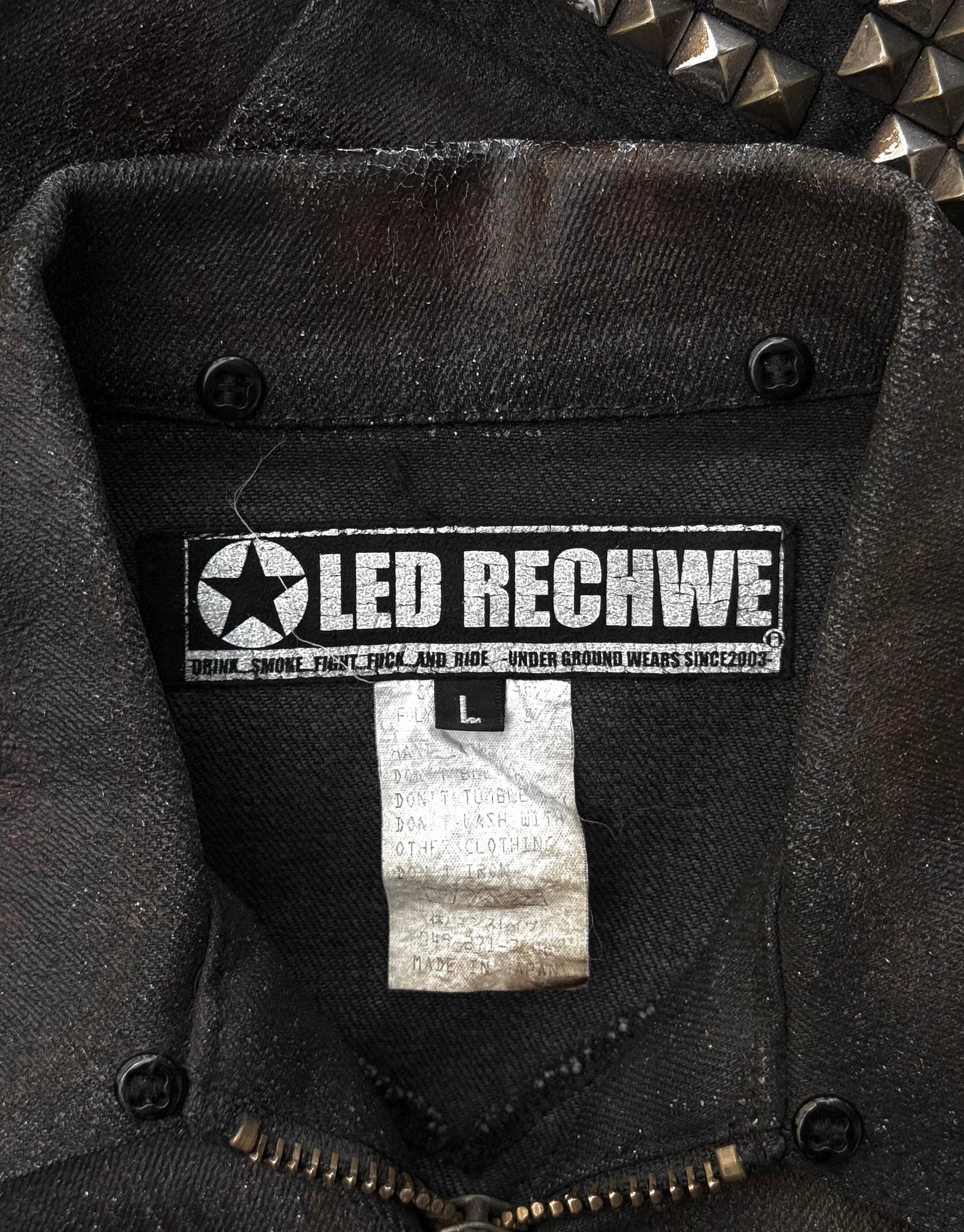 LED RECHWE Early 00s Crack Waxed ‘Arizona’ Cropped Trucker Jacket
