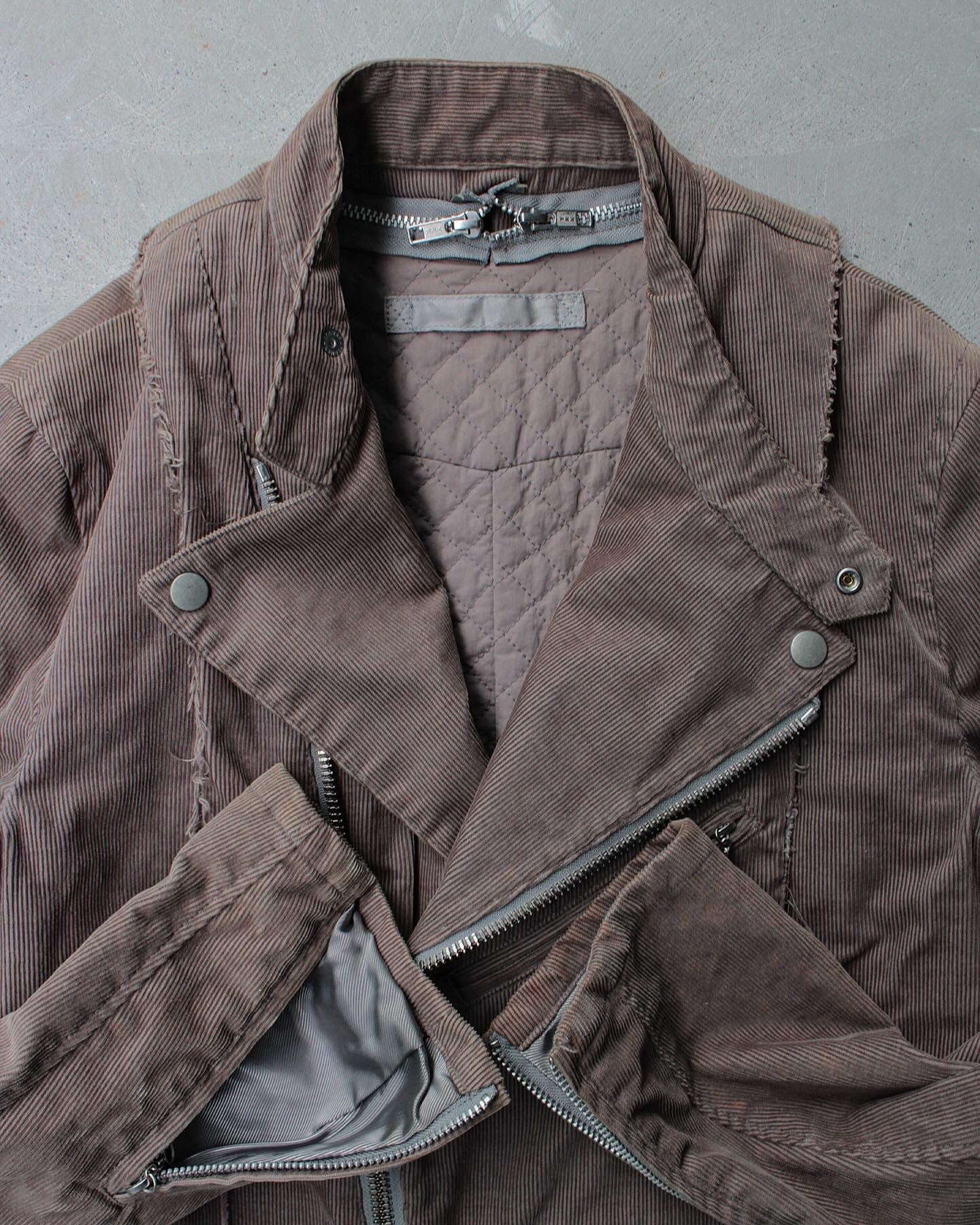 MiharaYasuhiro AW07 Reconstructed Multi-zip Corduroy Rider Jacket