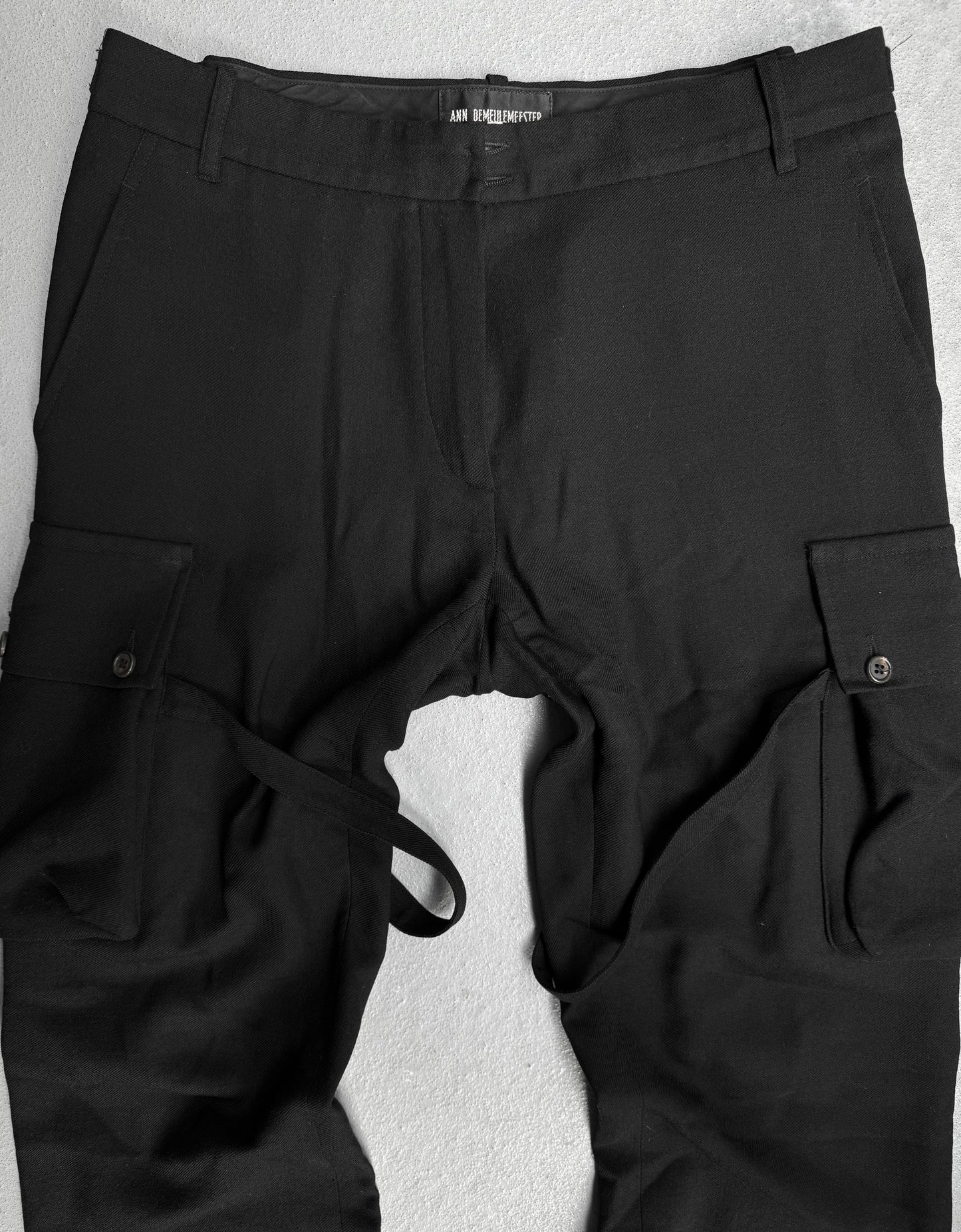 Ann Demeulemeester AW02 Fleece-wool Bondage Cargo Pants