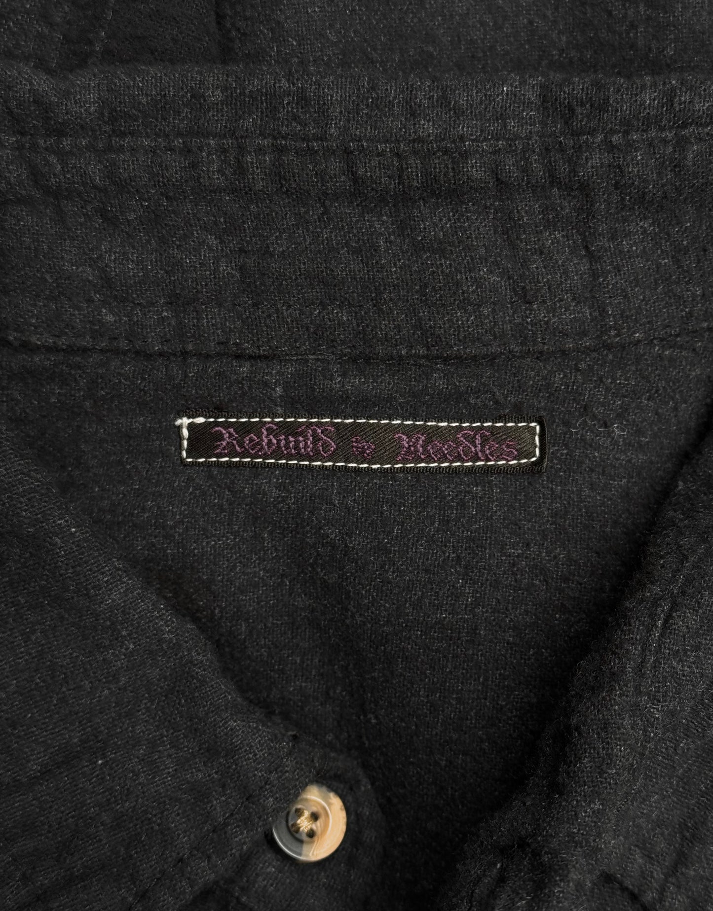 Rebuild by Needles 7-cut Reconstructed Black Plaid Flannel Shirts