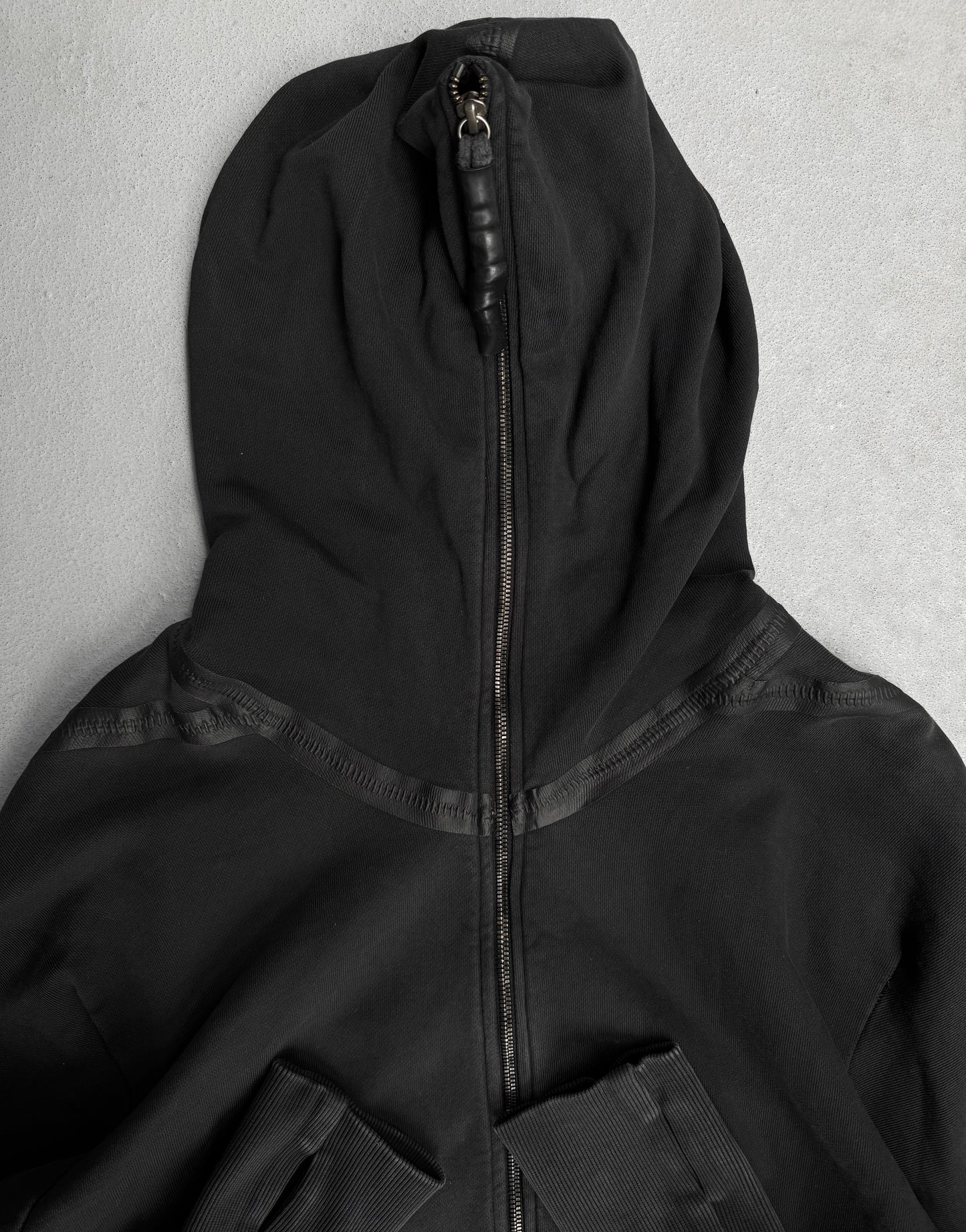 Isaac Sellam : “Experience” Rubberized Seams Cotton Zip-up Hoodie