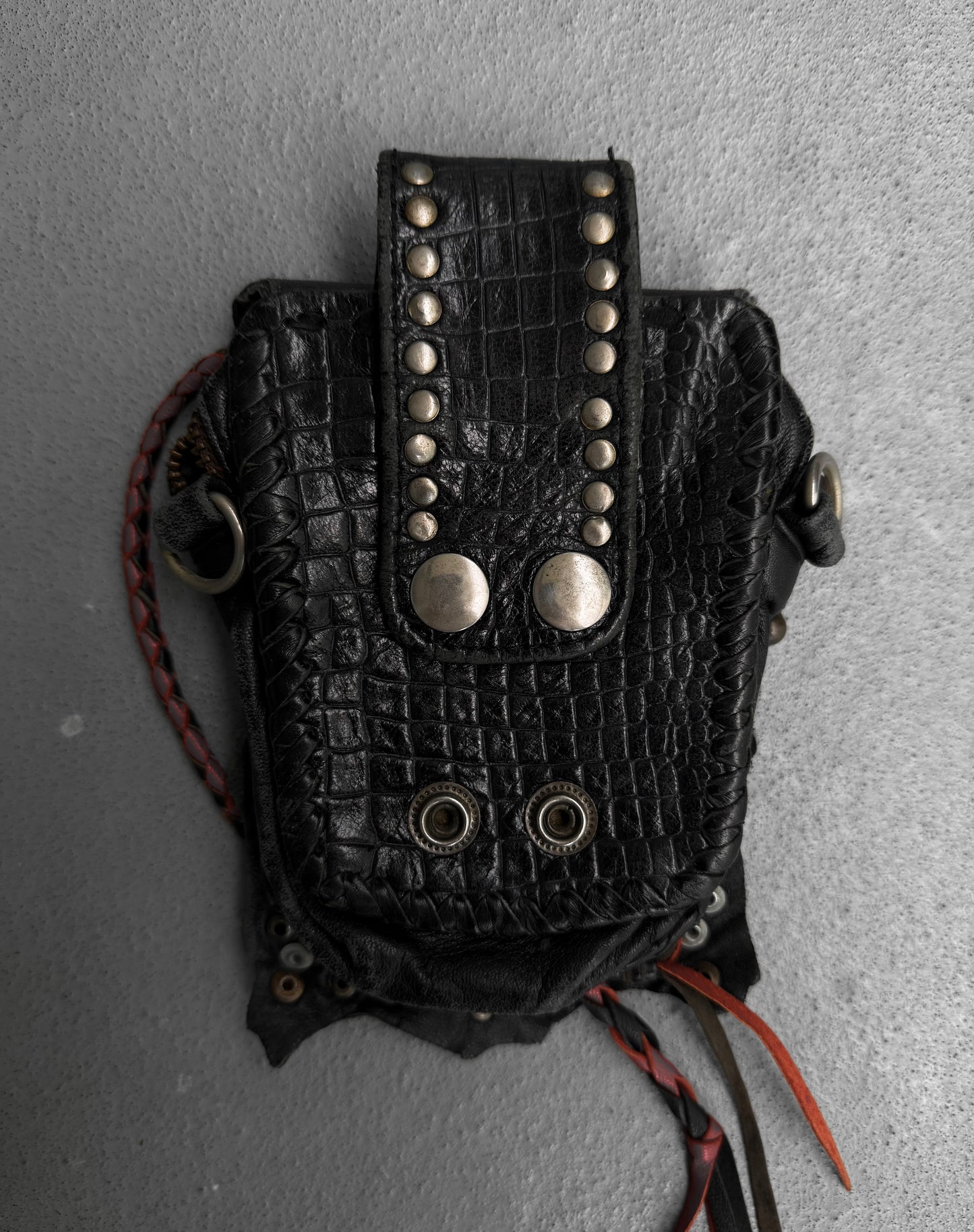 KMRii Early 00s Custom ‘Dragon Eye’ Leather Zip Pouch