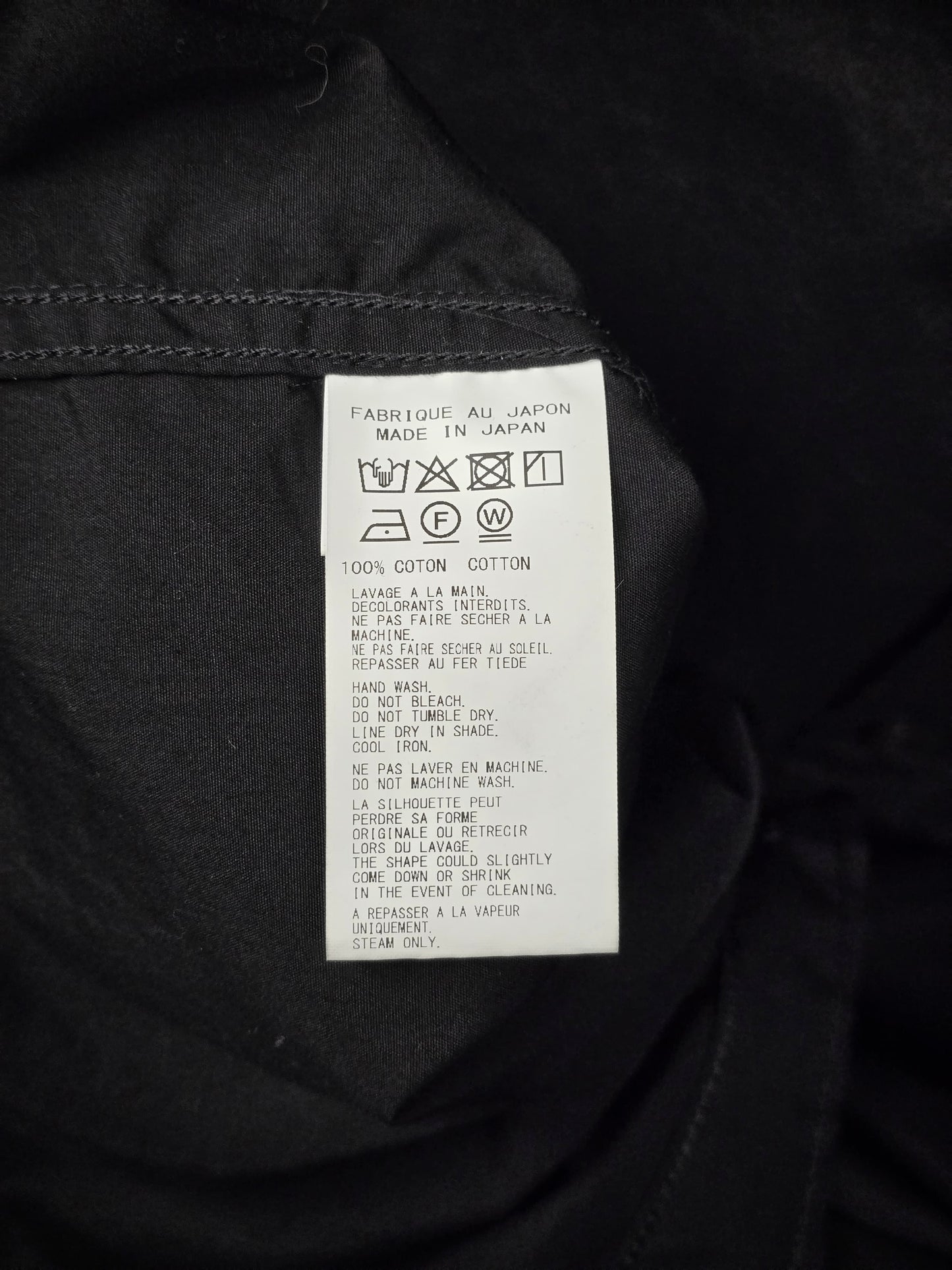 Yohji Yamamoto POUR HOMME SS25 Classic Oversized Shirt detail | DRIEW GARMENTS