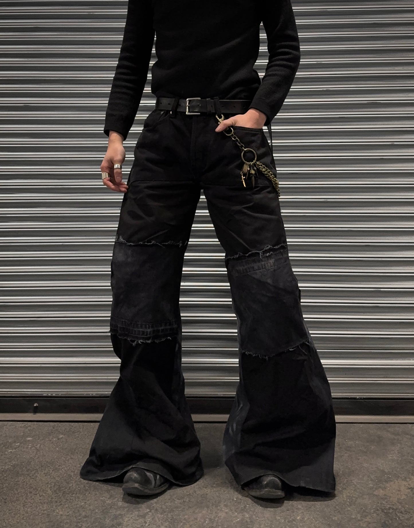 MOTIF Reconstructed ‘Ashes’ Bell-bottom Flare Pants